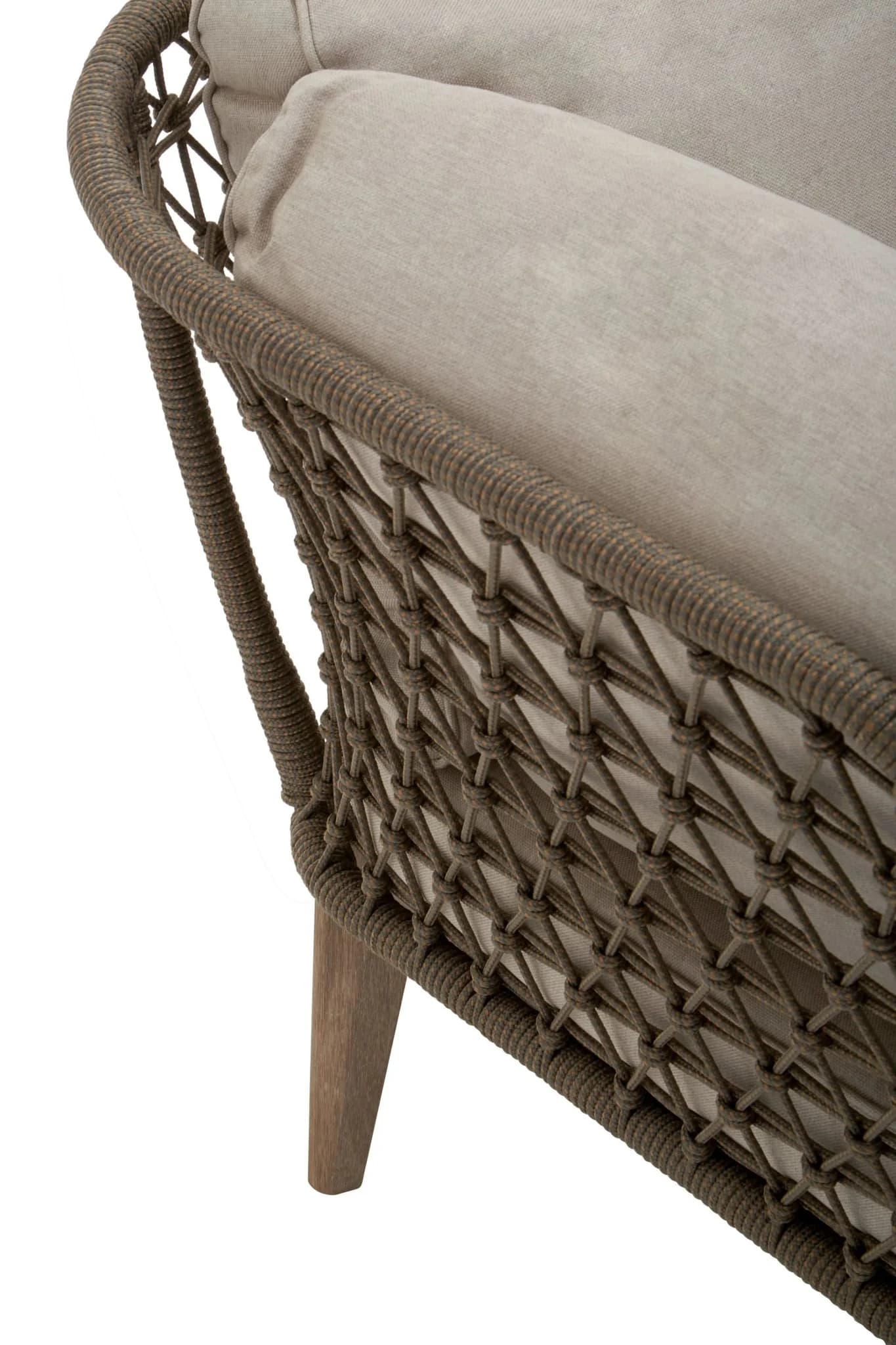 Opus Linen Fabric and Woven Rope 3 Seat Sofa - Seating, photo 7 of 8