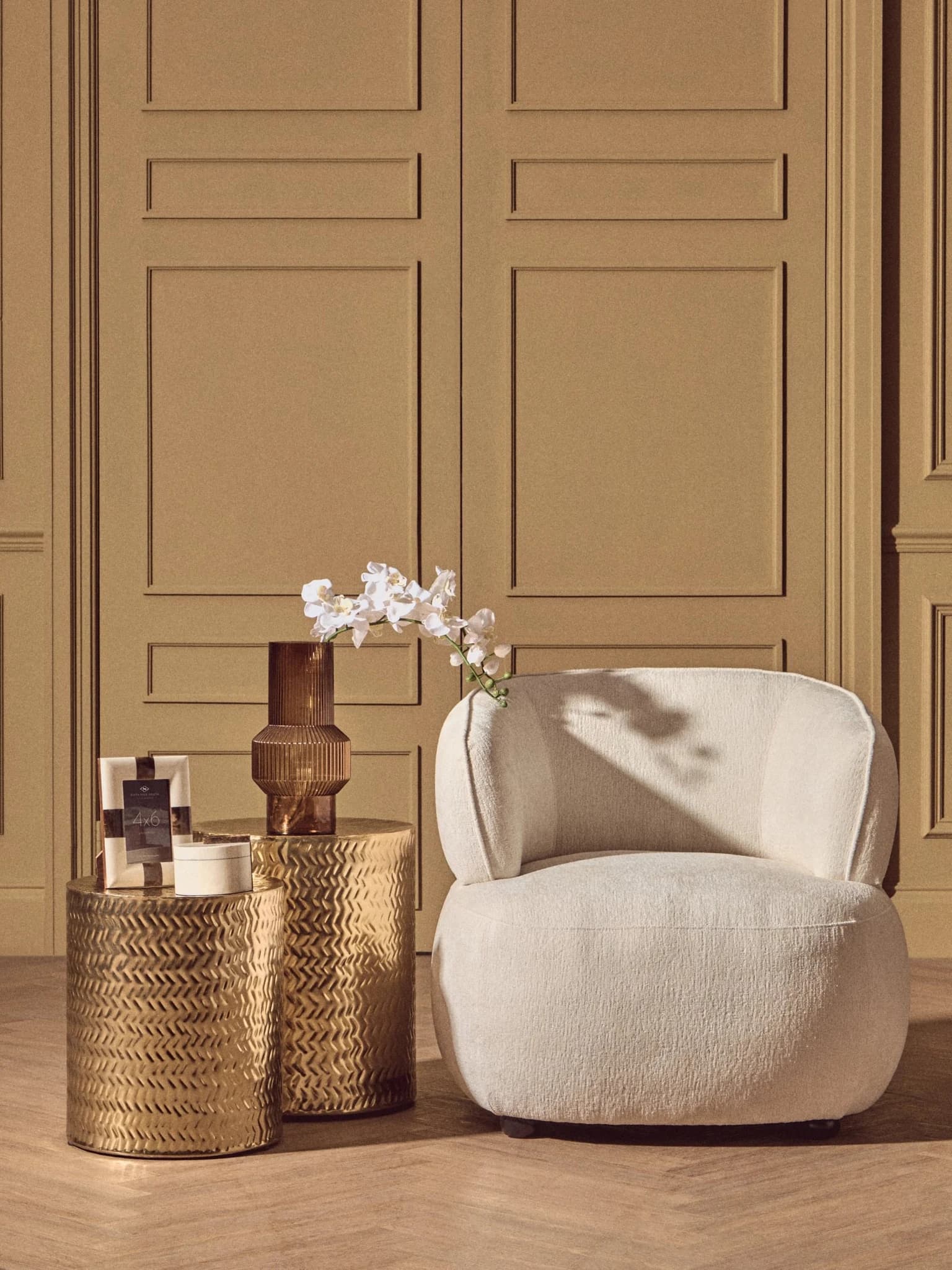 Templar Set of 2 Gold Finish Side Tables and Stools - Seating, photo 6 of 8