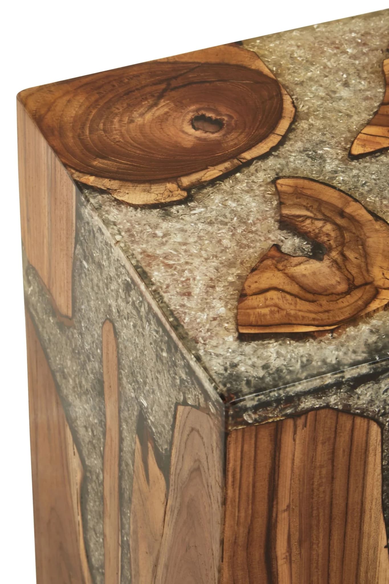 Sakra Teak Wood and Resin Side Table and Stool - Seating, photo 7 of 7