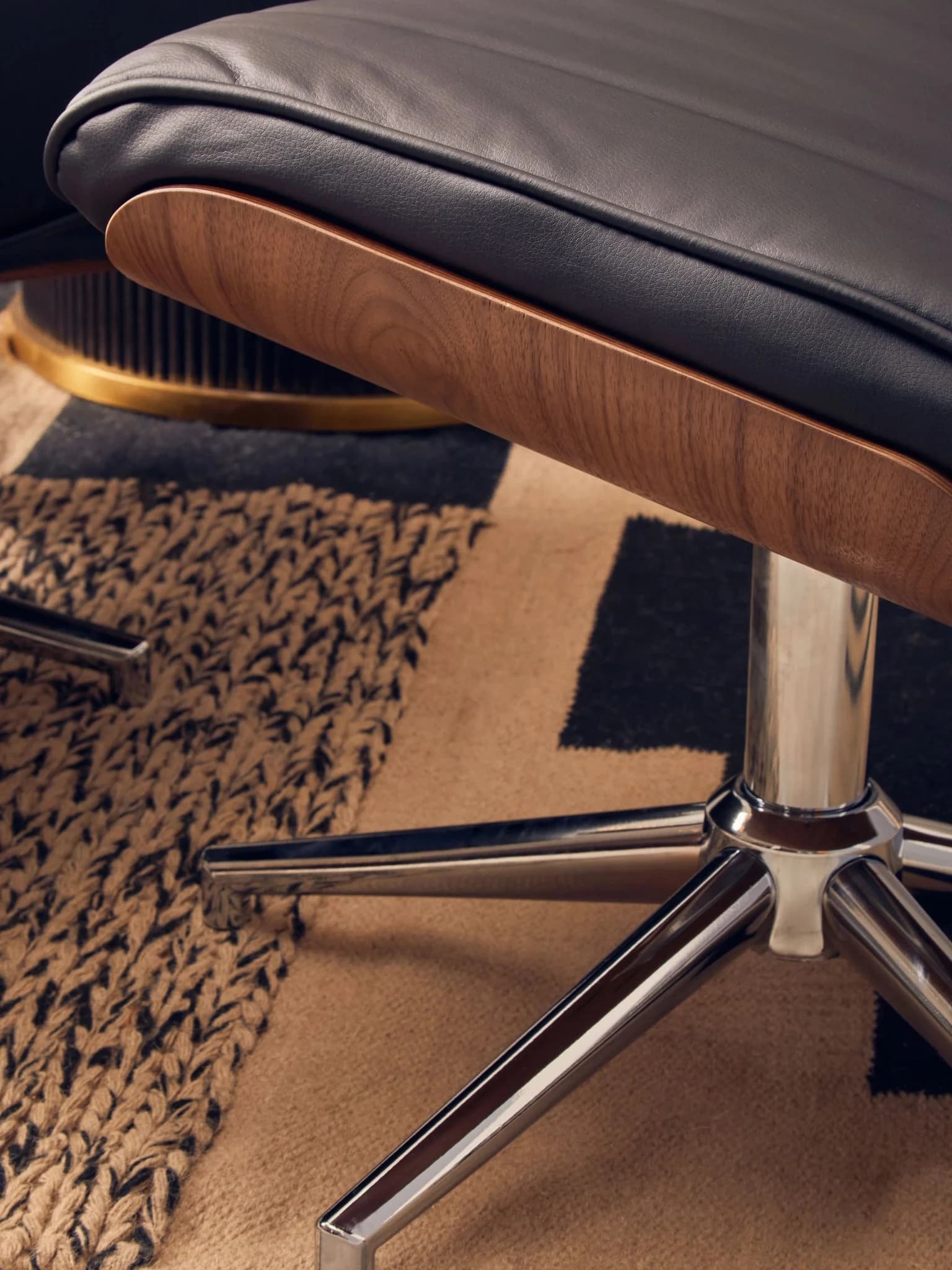 Warrington Black Leather Effect Recliner And Footstool - Seating, photo 4 of 7