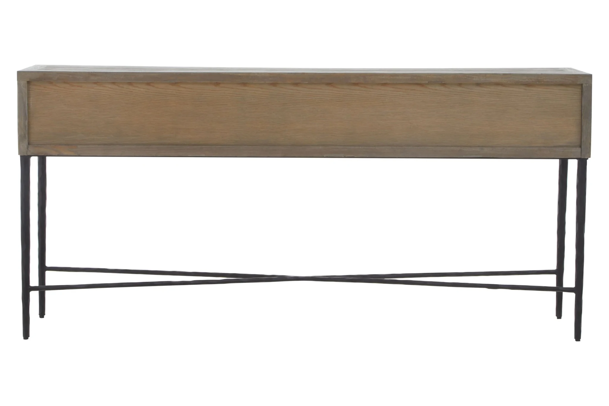 Milan Grey Wash Recycled Elm Wood Console Table with Drawers - Tables, photo 2 of 8