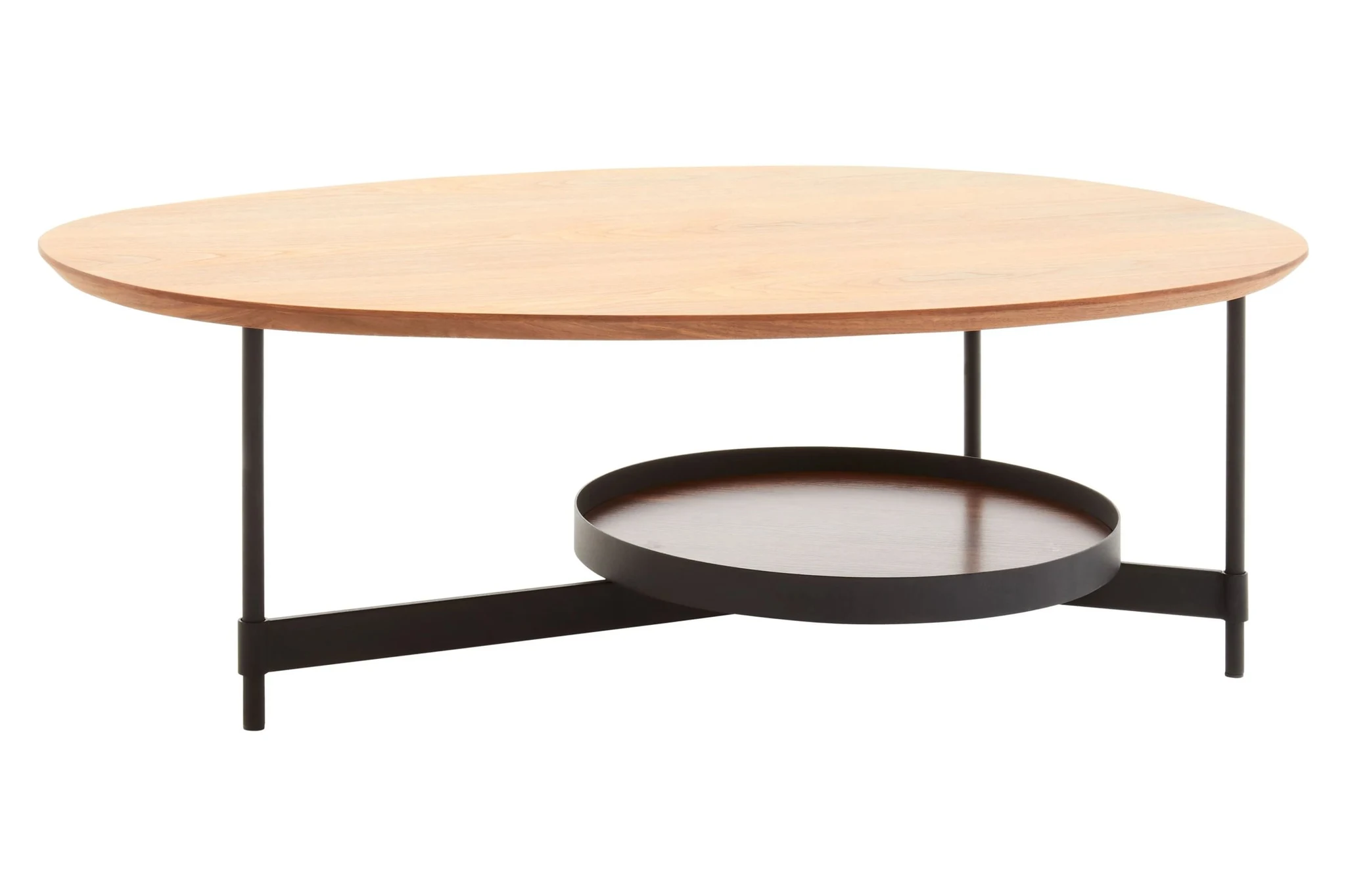 Doha Walnut Veneer Oval Coffee Table - Tables, photo 3 of 8