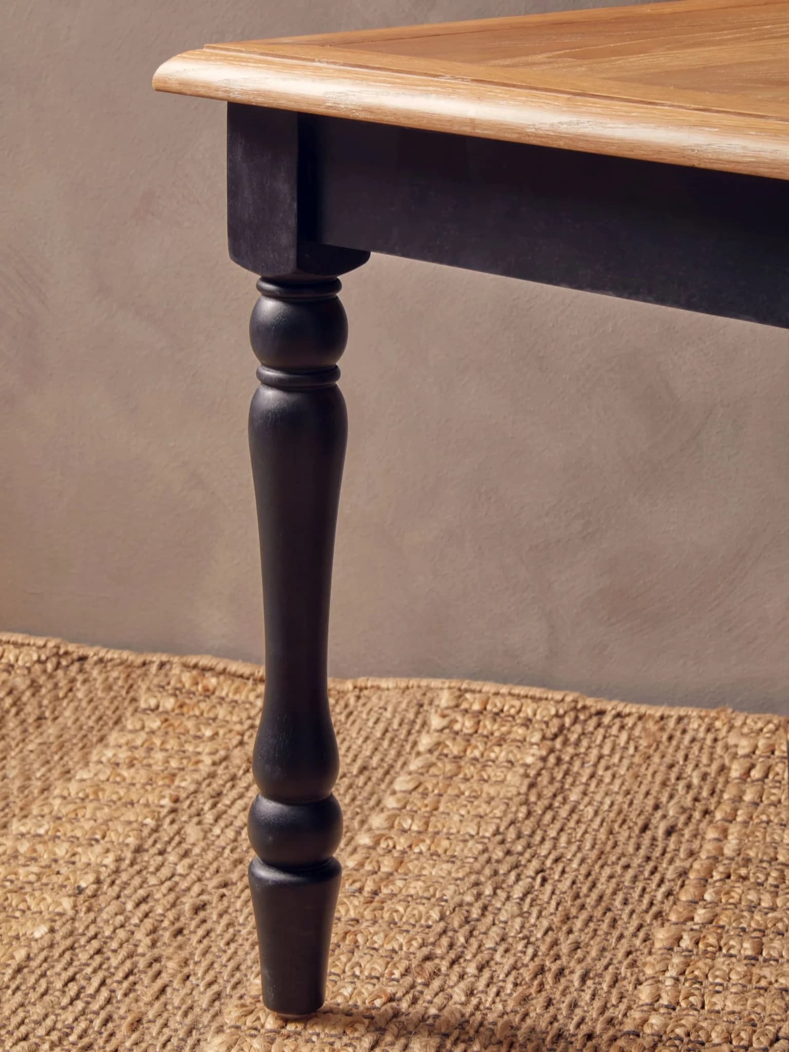 Kensington Townhouse Grey Wash and Antique Black Square Side Table - Tables, photo 4 of 8