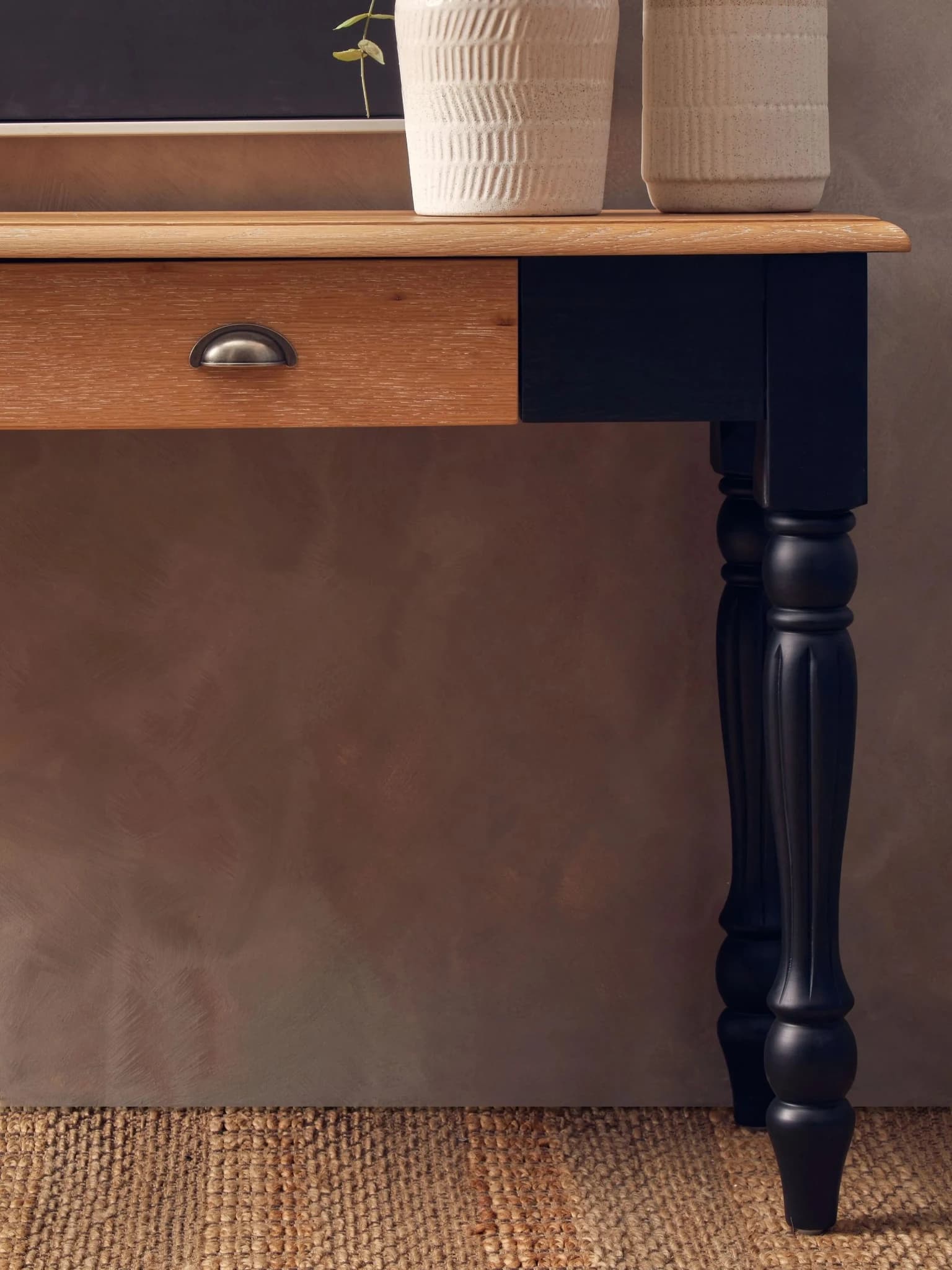 Kensington Townhouse Grey Wash and Antique Black Console Table - Tables, photo 6 of 8