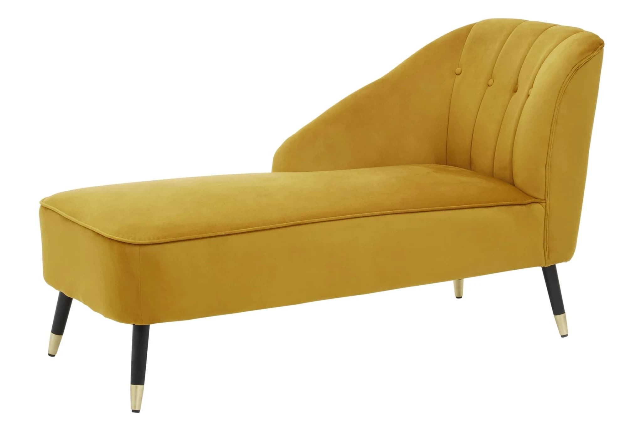 Yvette Mustard Velvet Right Hand Chaise Longue - Seating, photo 4 of 8