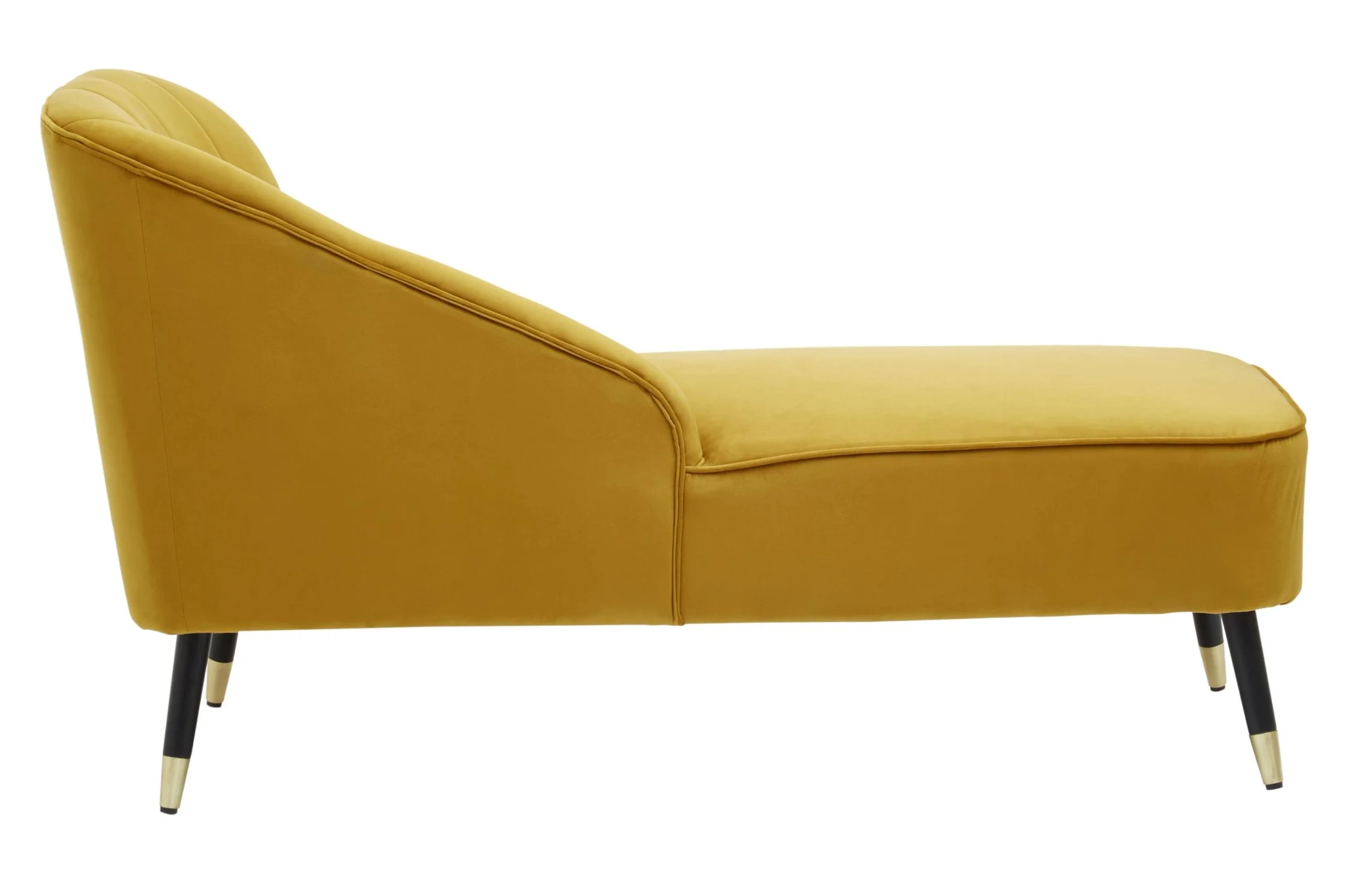 Yvette Mustard Velvet Right Hand Chaise Longue - Seating, photo 2 of 8