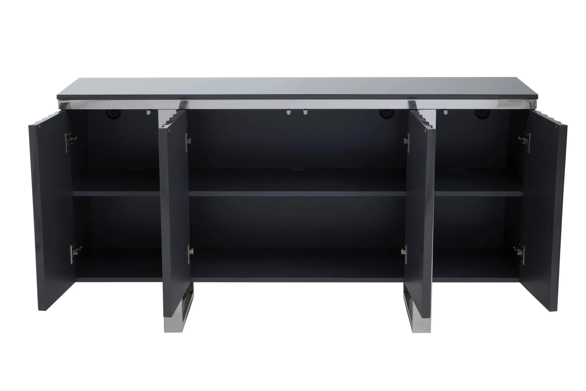 Genoa Four Door Grey Gloss Finish Sideboard - Bookcases & shelving, photo 7 of 7