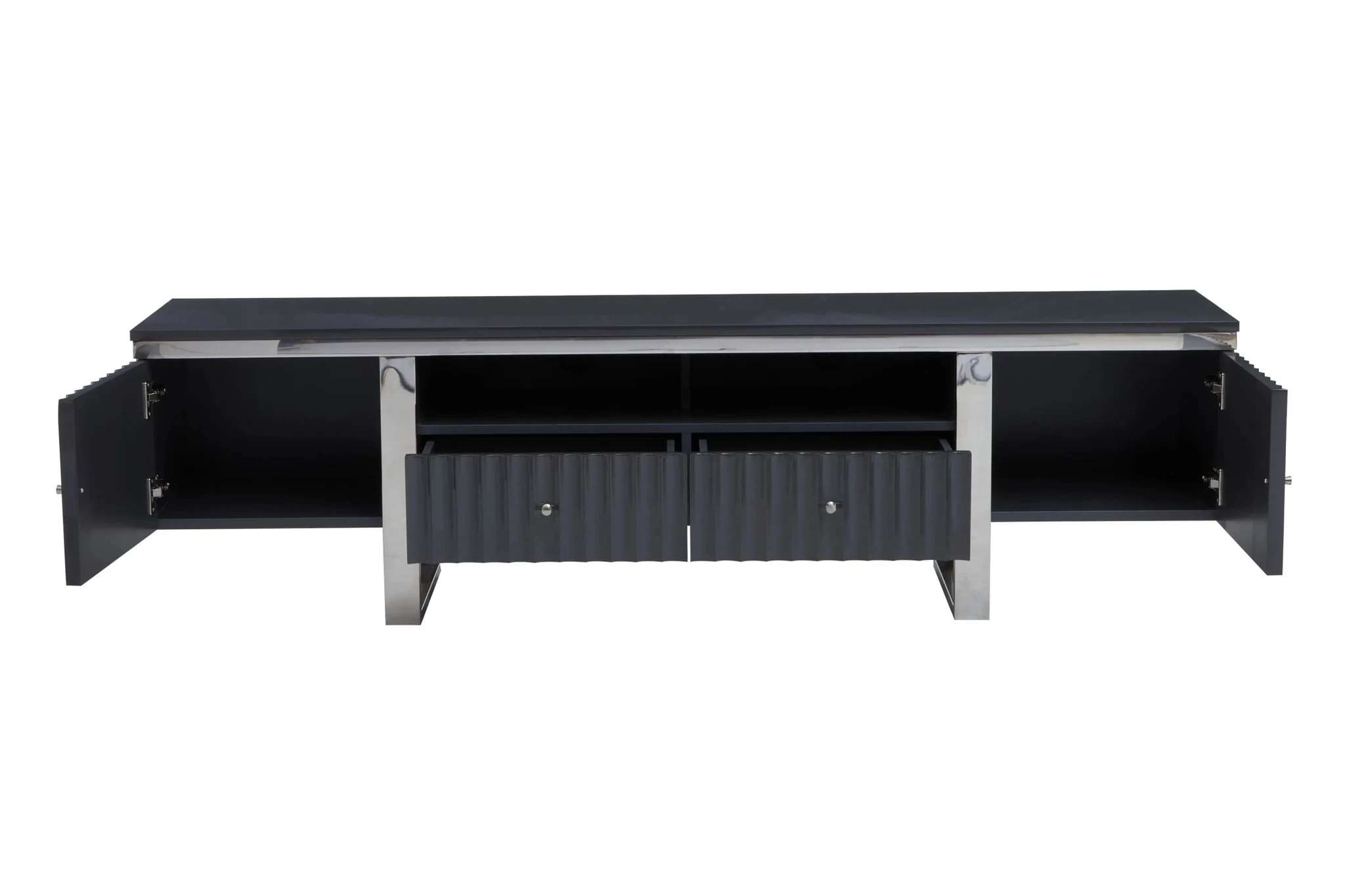 Genoa Grey Gloss Finish Media Unit - Bookcases & shelving, photo 5 of 8