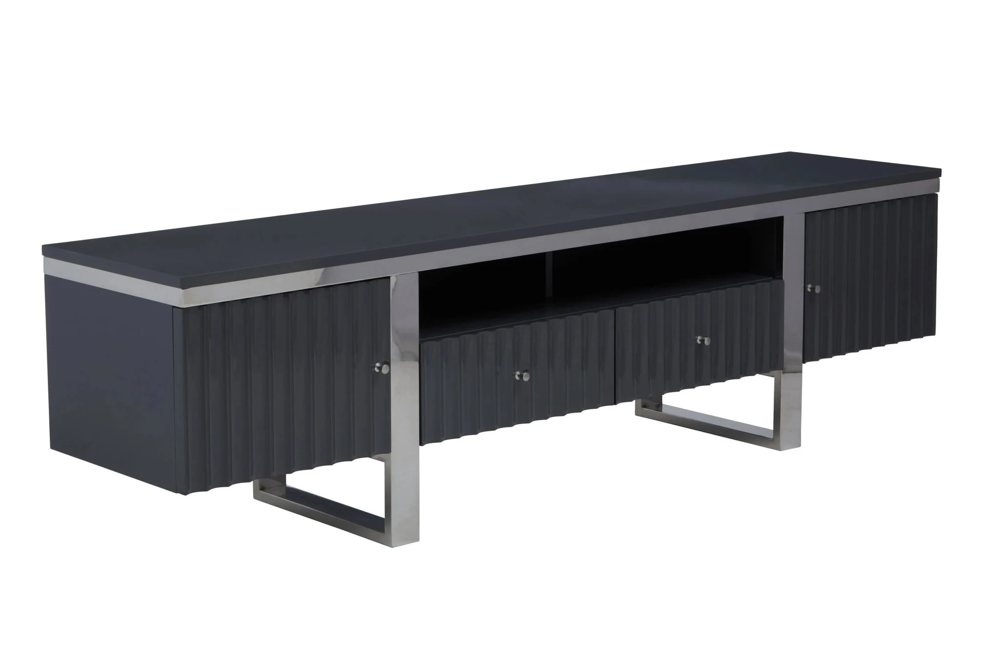 Genoa Grey Gloss Finish Media Unit - Bookcases & shelving, photo 4 of 8