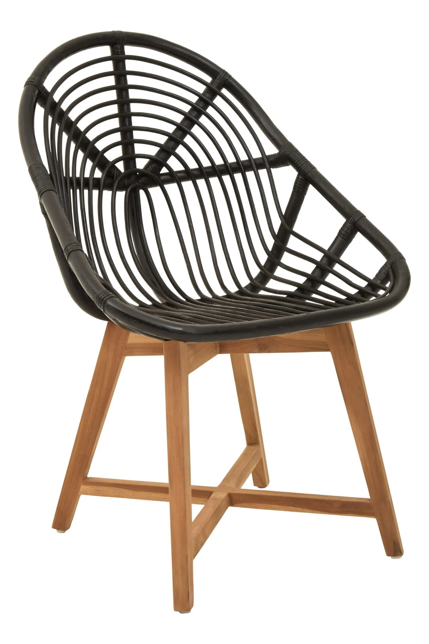 Manado Black Natural Rattan And Teak Chair - Seating, photo 4 of 8