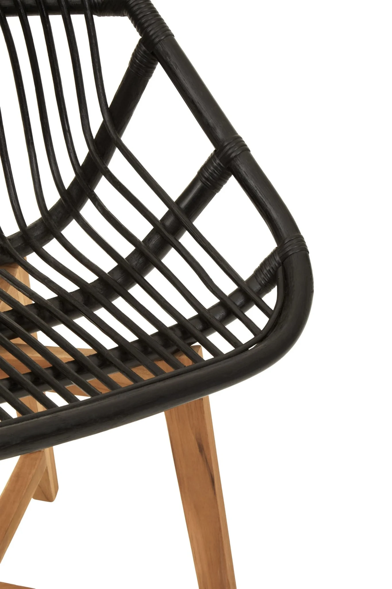 Manado Black Natural Rattan And Teak Chair - Seating, photo 7 of 8