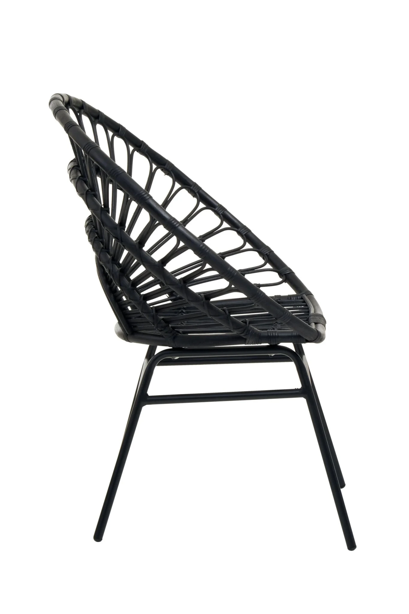 Java Black Rattan Round Back Accent Chair - Seating, photo 6 of 8