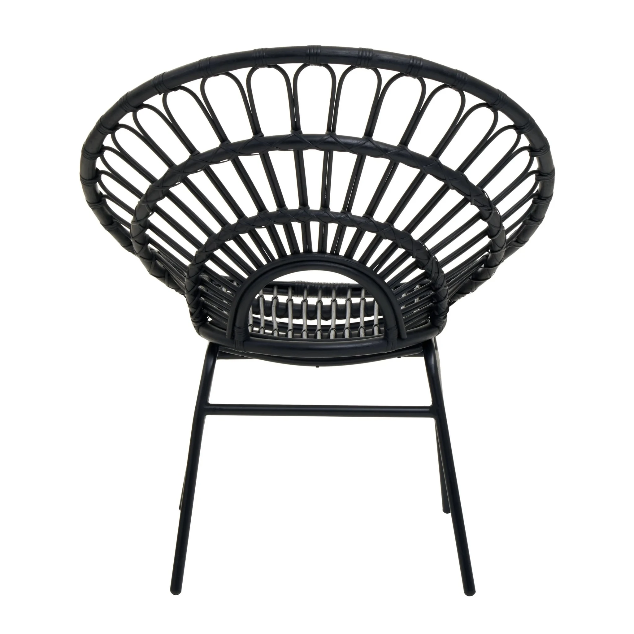 Java Black Rattan Round Back Accent Chair - Seating, photo 5 of 8