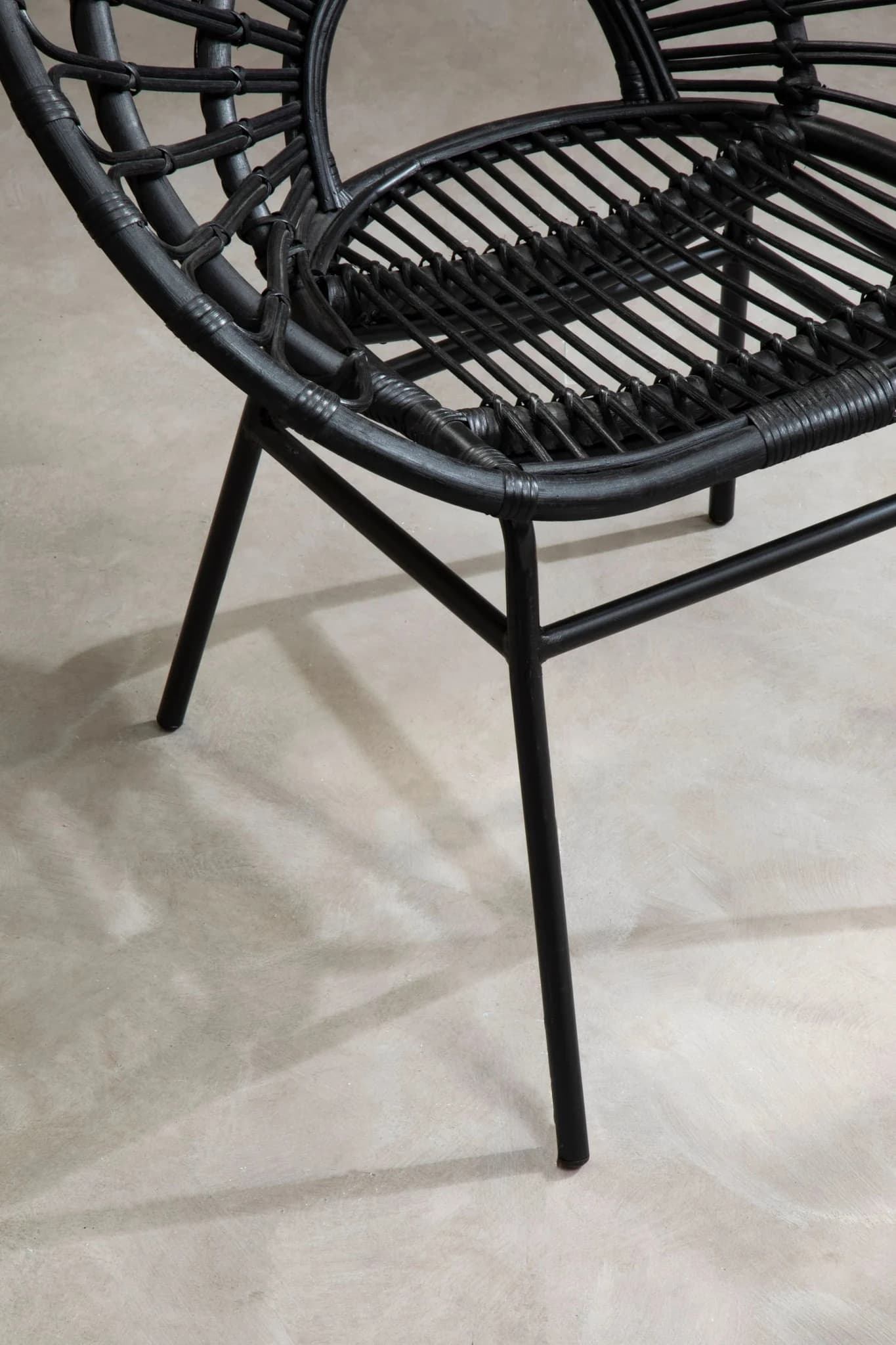 Java Black Rattan Round Back Accent Chair - Seating, photo 3 of 8