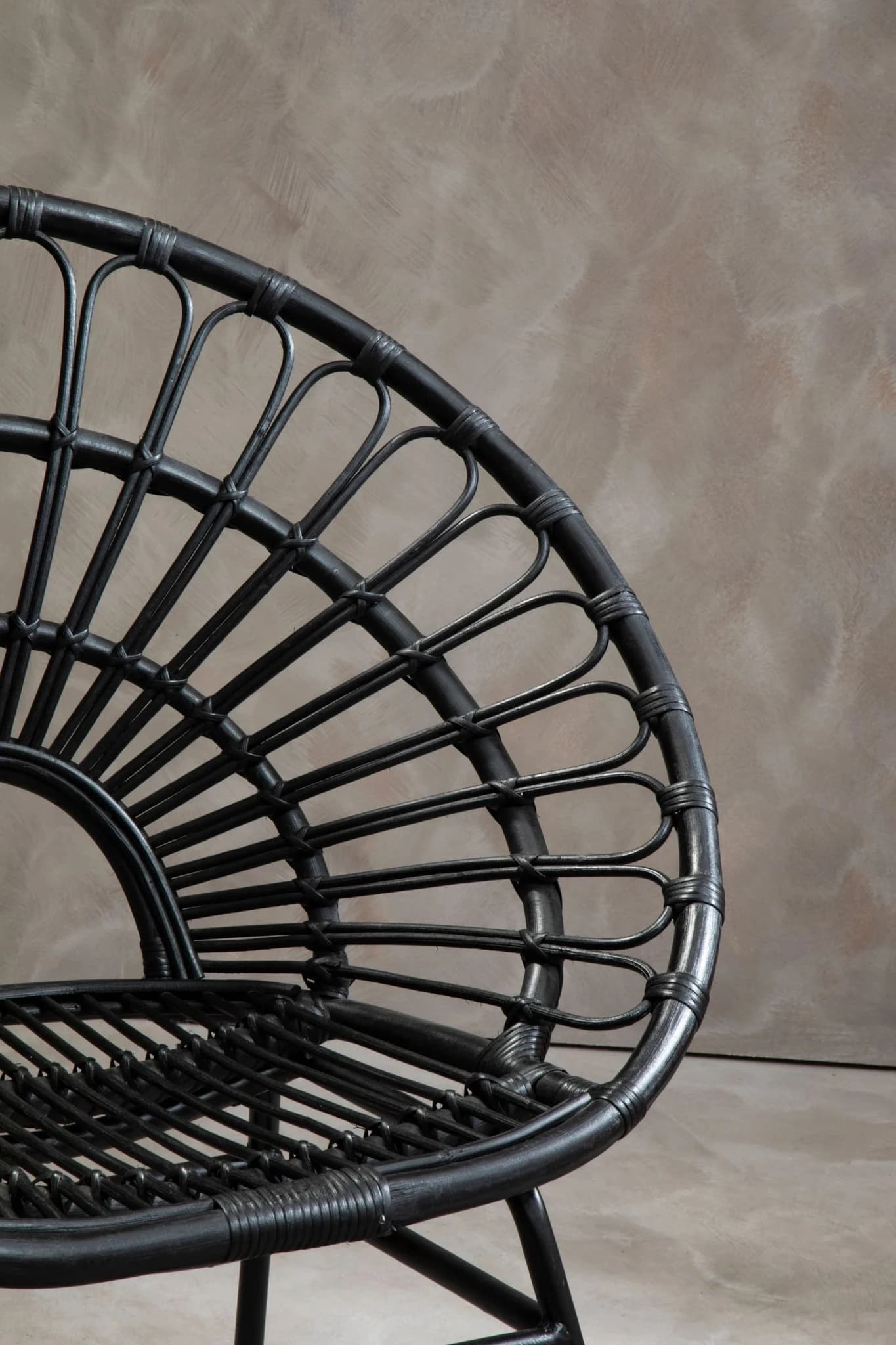 Java Black Rattan Round Back Accent Chair - Seating, photo 2 of 8