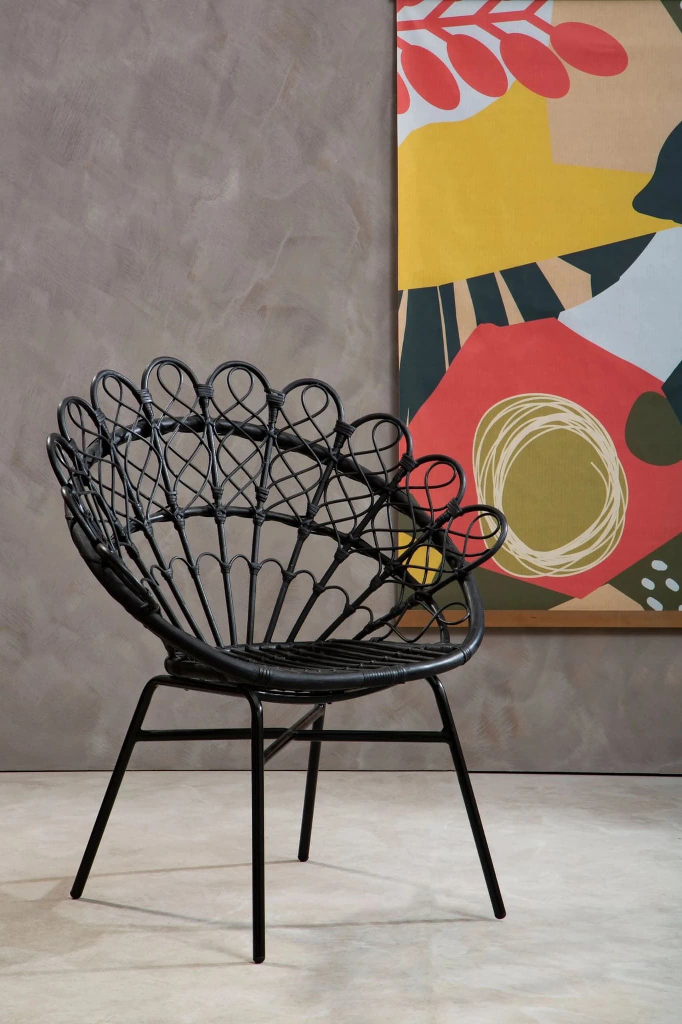 Java Black Rattan Peacock Accent Chair - Seating, photo 4 of 8