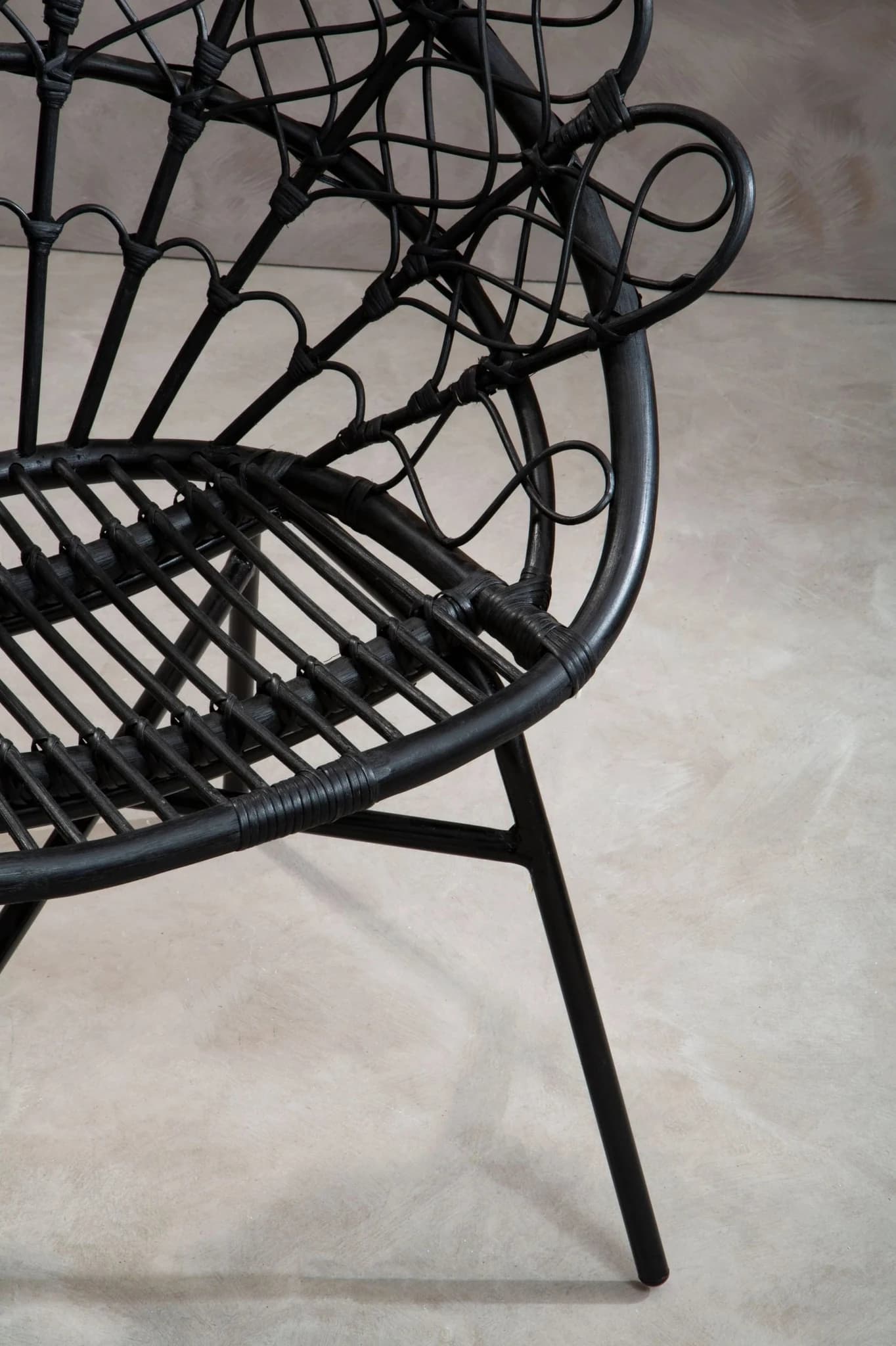 Java Black Rattan Peacock Accent Chair - Seating, photo 2 of 8