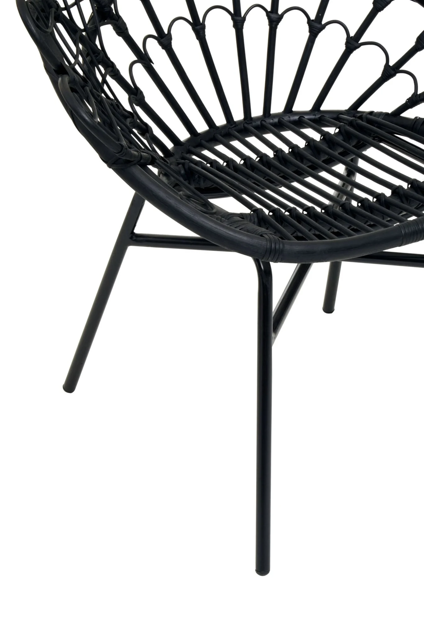 Java Black Rattan Peacock Accent Chair - Seating, photo 8 of 8