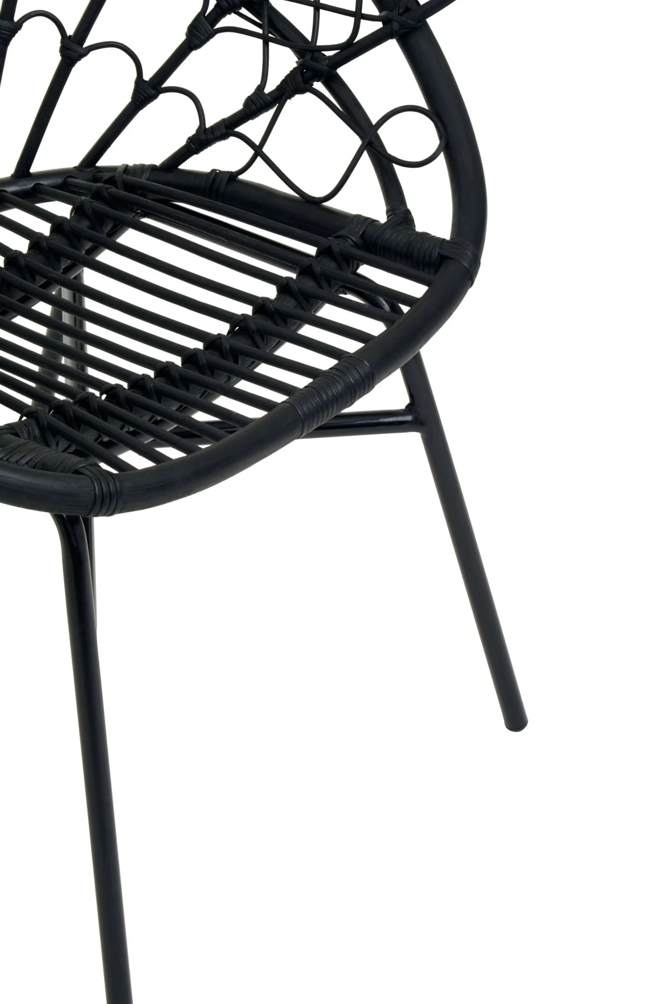 Java Black Rattan Peacock Accent Chair - Seating, photo 7 of 8