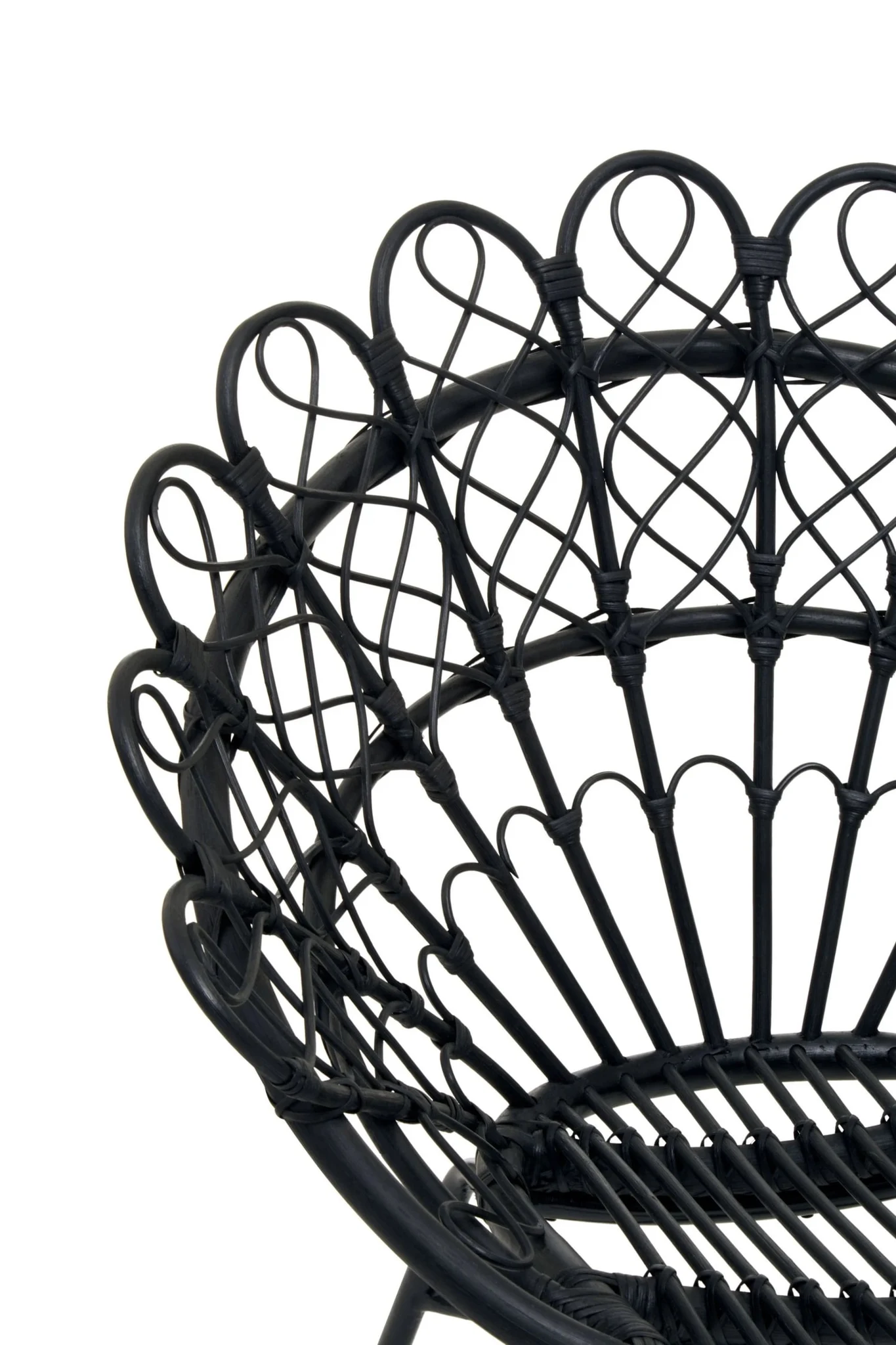 Java Black Rattan Peacock Accent Chair - Seating, photo 6 of 8