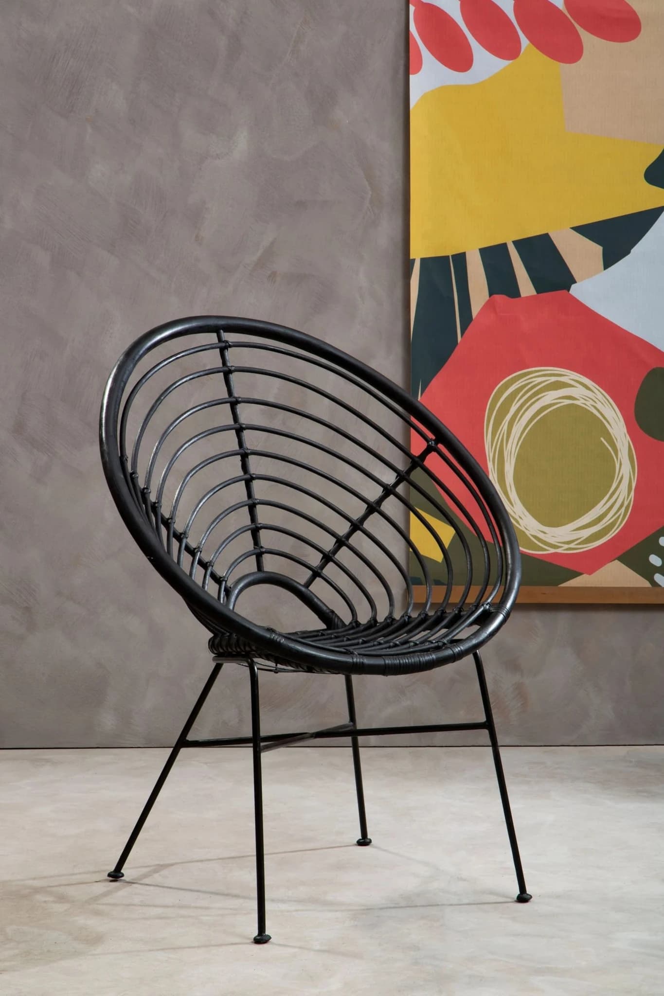 Java Black Rattan Round Chair - Seating, photo 6 of 8