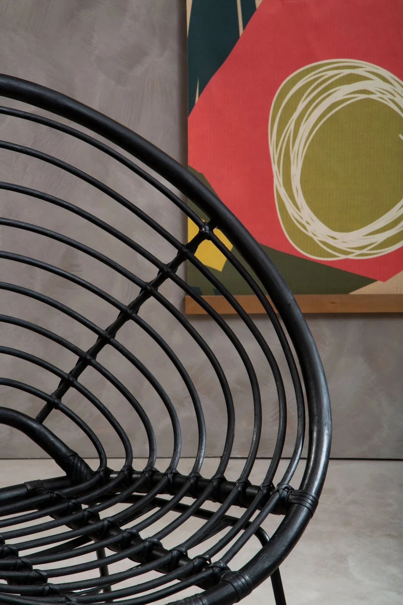 Java Black Rattan Round Chair - Seating, photo 5 of 8