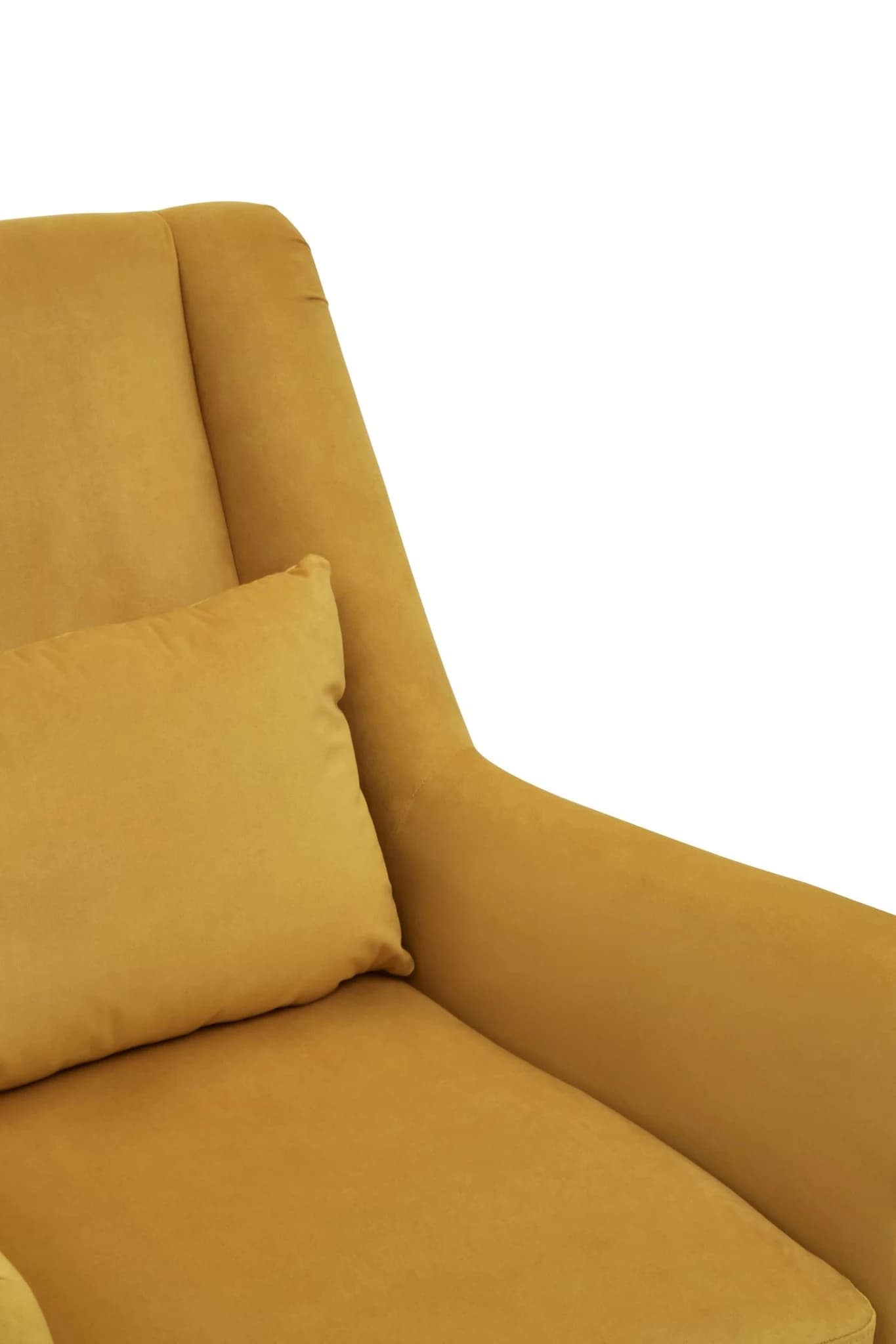 Doucet Yellow Velvet Chair With Gold Finish Legs - Seating, photo 7 of 8