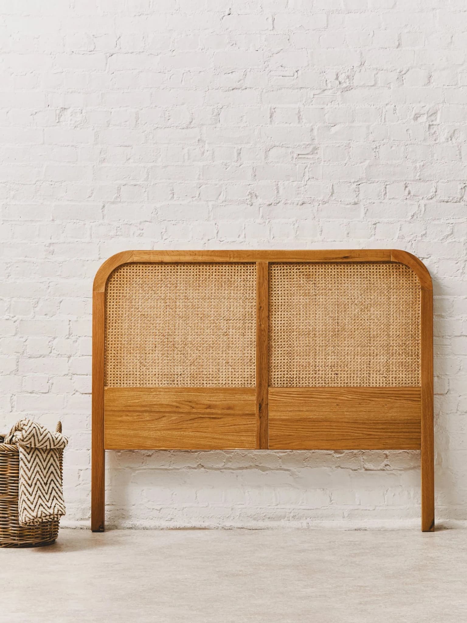 Lyon Rattan and Oak Wood Double Bed Headboard - Furniture, photo 3 of 8