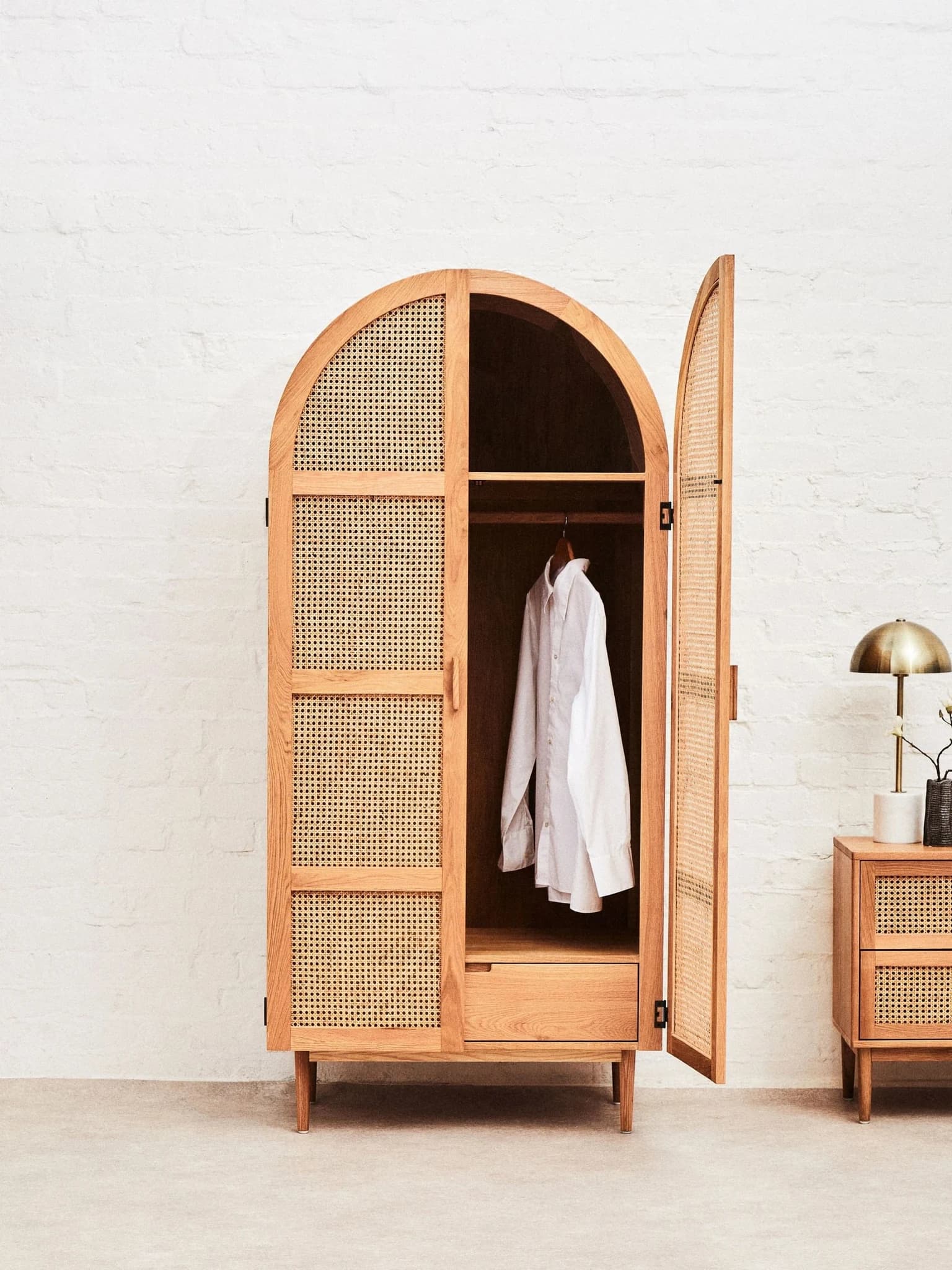 Lyon Rattan and Oak Wood 2 Door Wardrobe - Furniture, photo 4 of 8