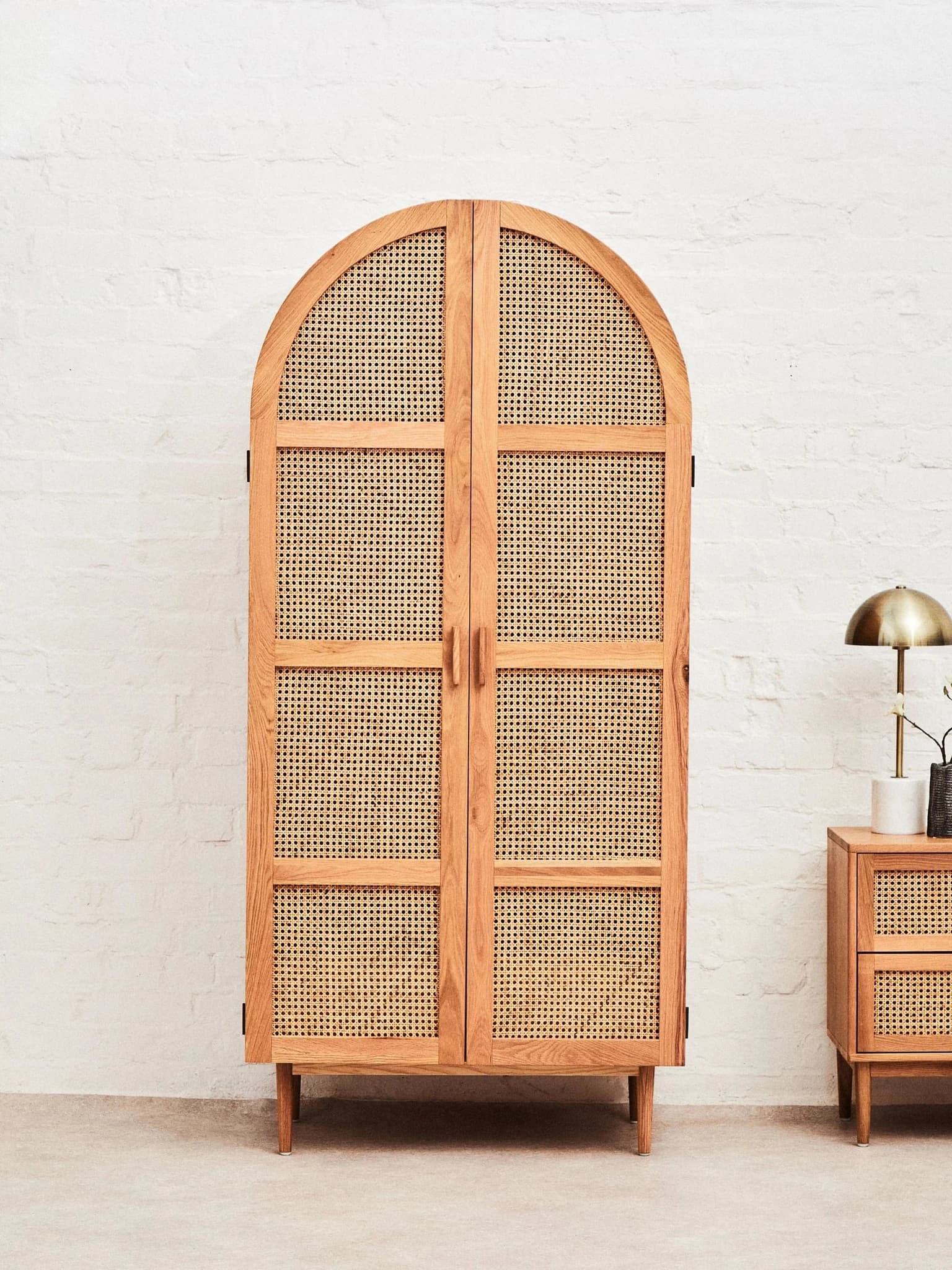Lyon Rattan and Oak Wood 2 Door Wardrobe - Furniture, photo 3 of 8