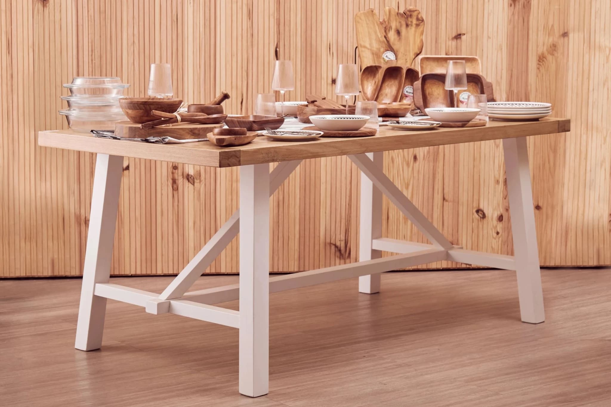 Parkside Natural Oak Wood Top Rectangular Dining Table - Tables, photo 5 of 8