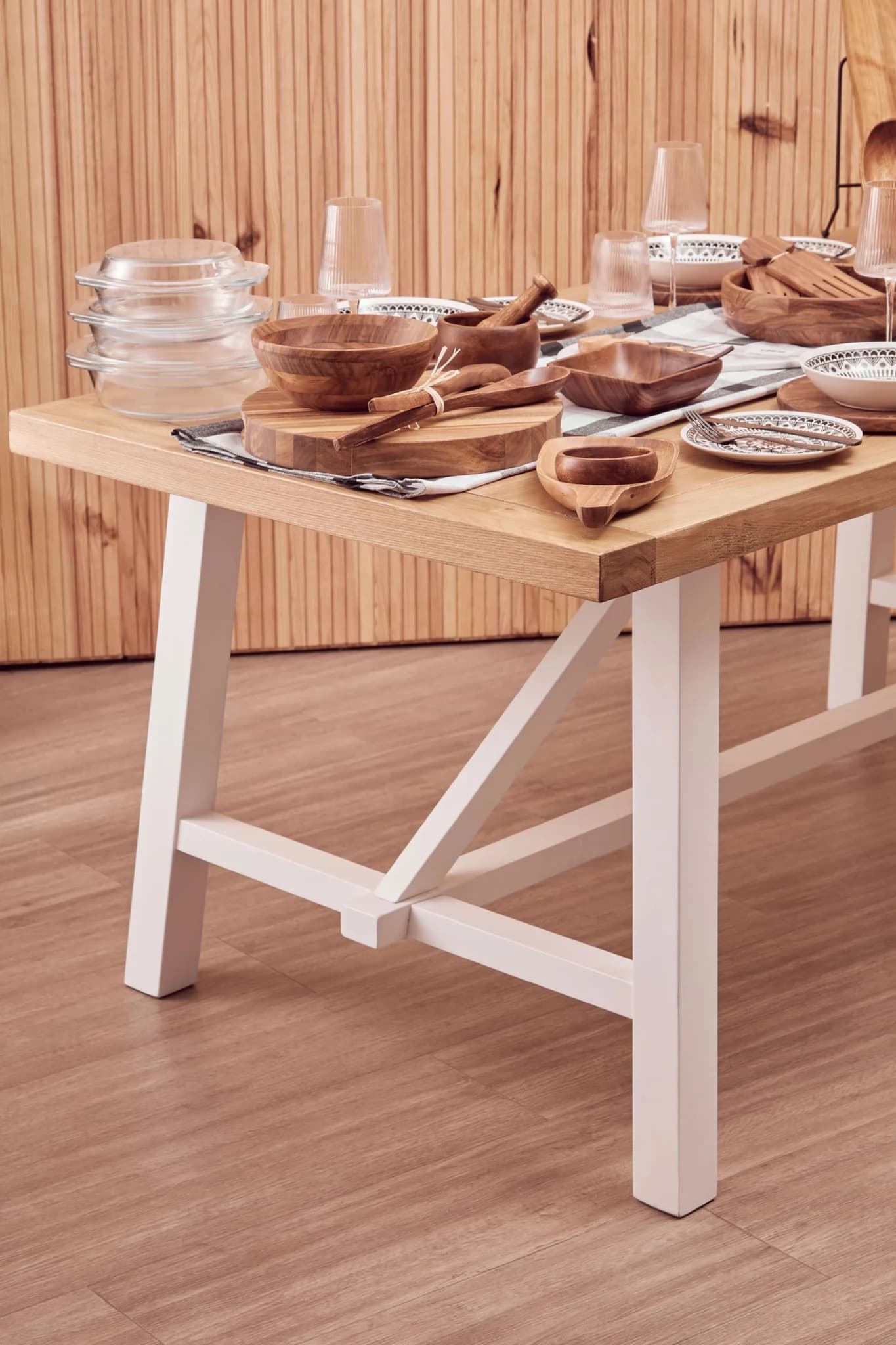 Parkside Natural Oak Wood Top Rectangular Dining Table - Tables, photo 4 of 8