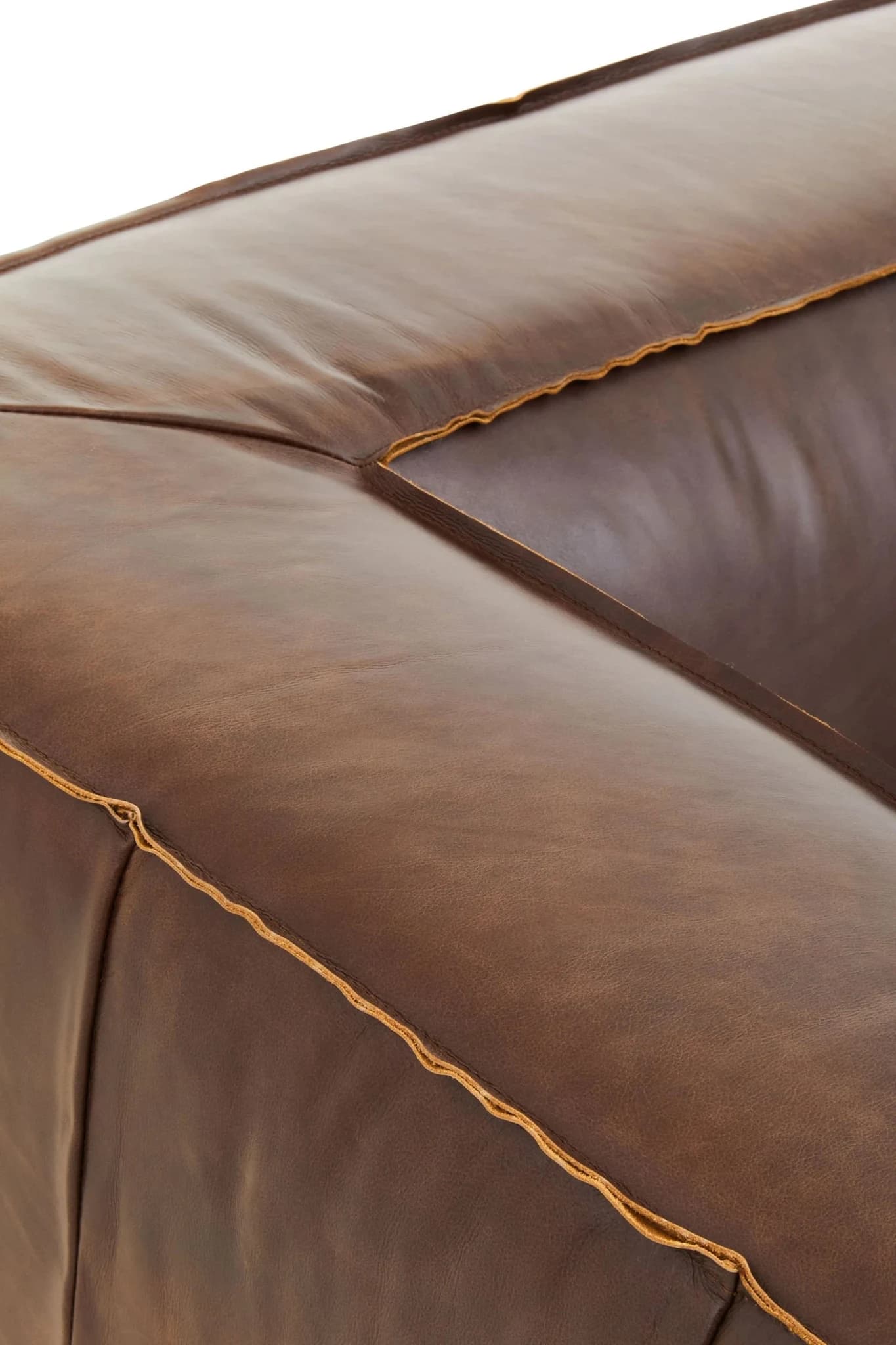 King Antique Brown Two Seater Leather Sofa - Seating, photo 8 of 8