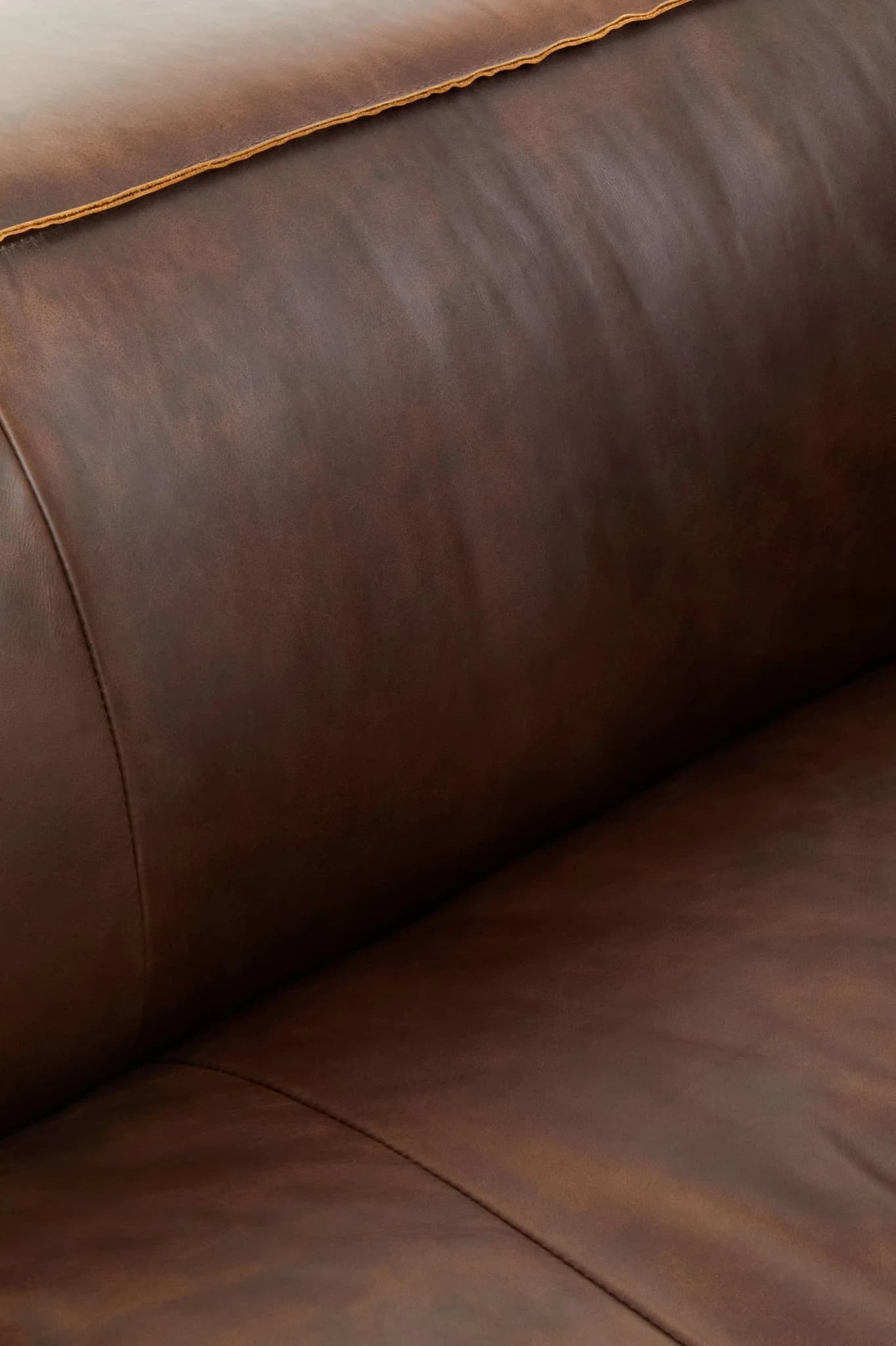 King Antique Brown Two Seater Leather Sofa - Seating, photo 7 of 8