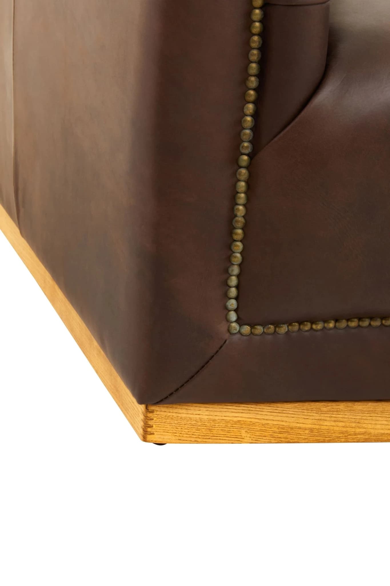 King Dark Brown Leather Three Seat Modern Chesterfield Sofa - Seating, photo 7 of 8