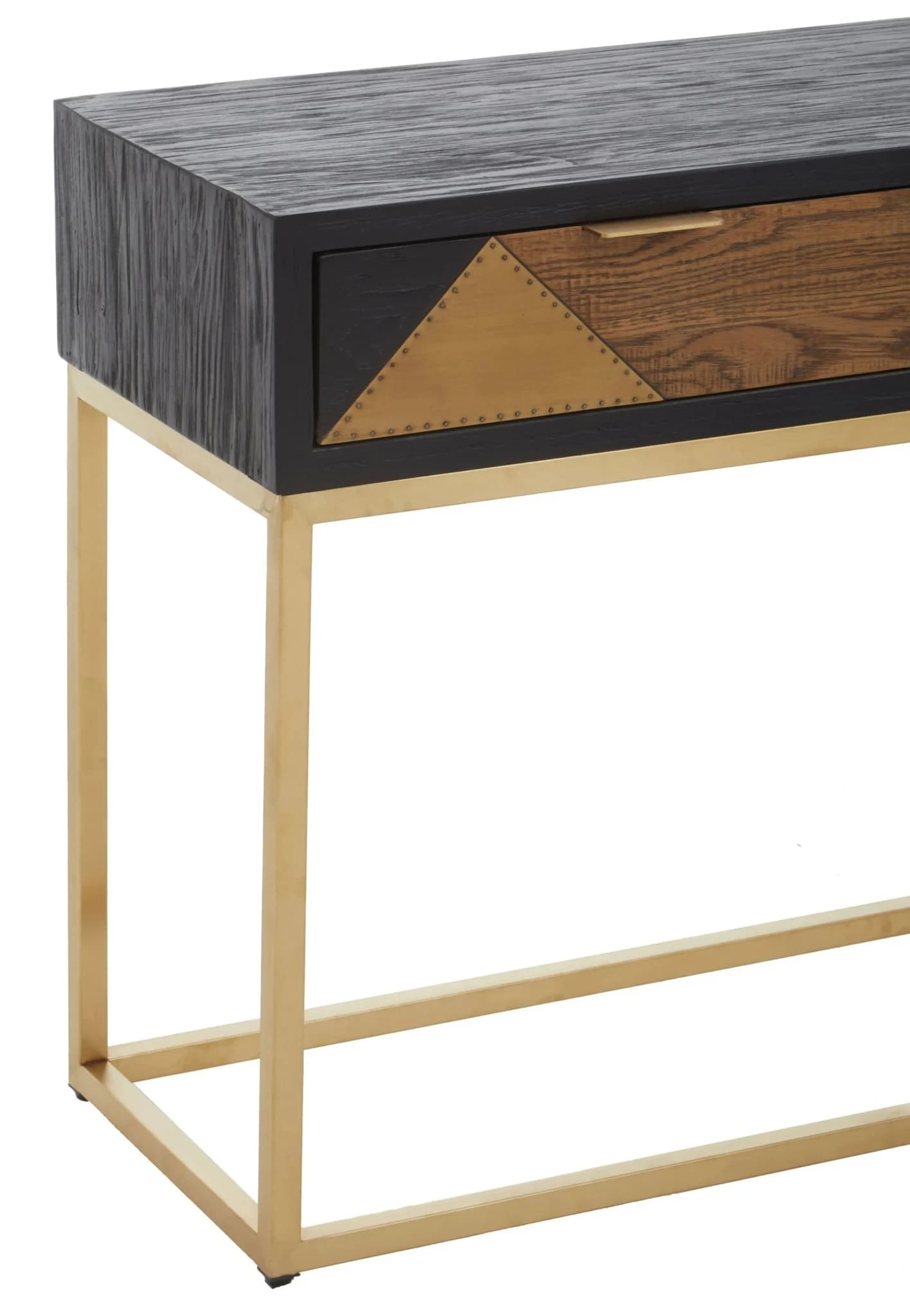 Siena Black and Natural Oak Wood Console Table with Drawers - Tables, photo 8 of 8