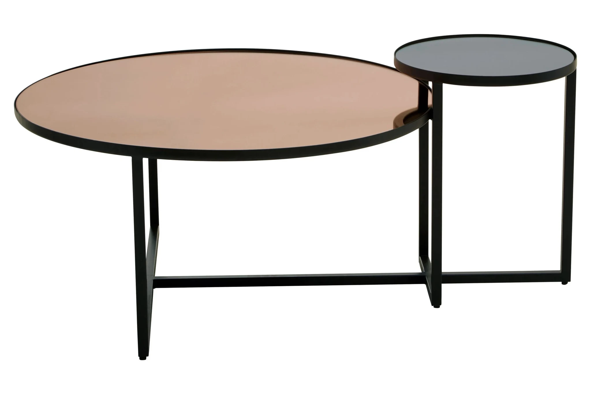 Cercle Smoked Mirror 2 Tier Coffee Table - Tables, photo 3 of 8