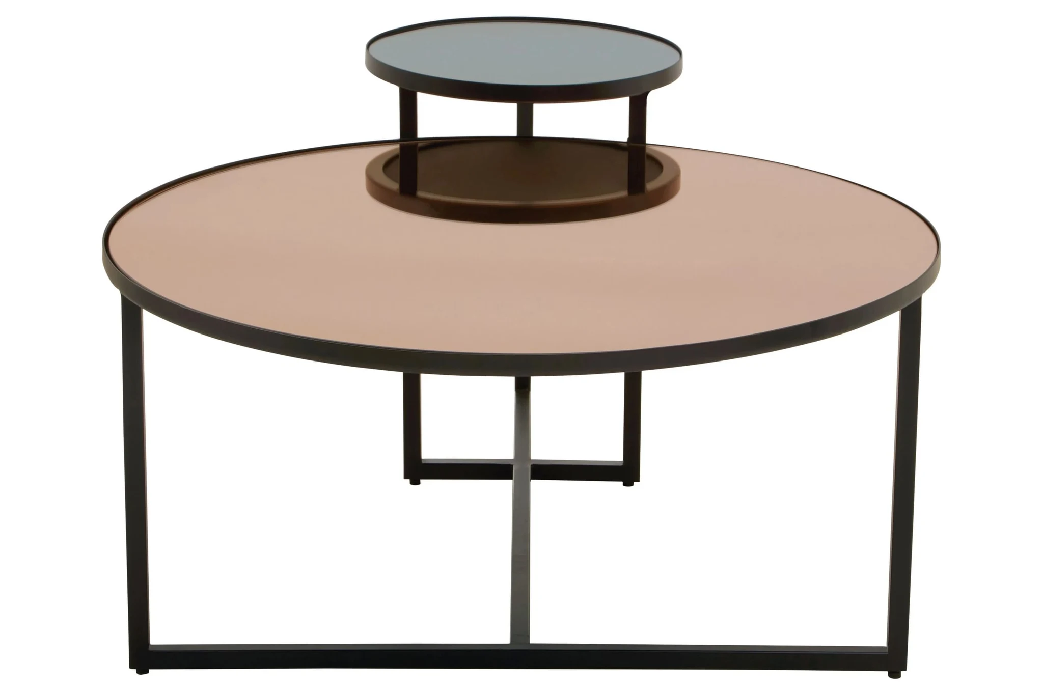 Cercle Smoked Mirror 2 Tier Coffee Table - Tables, photo 2 of 8