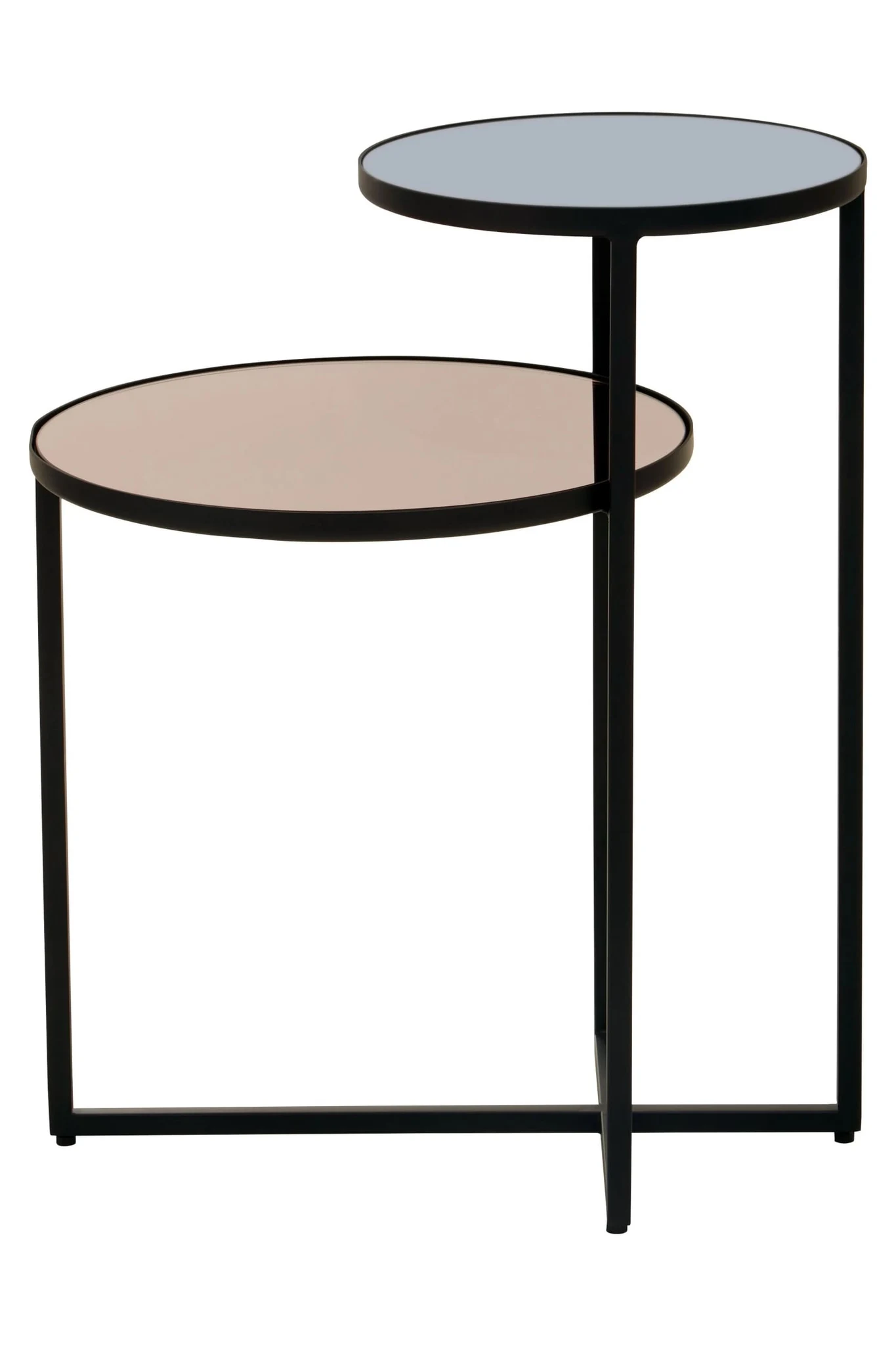 Cercle Smoked Mirror 2 Tier Side Table - Tables, photo 3 of 6