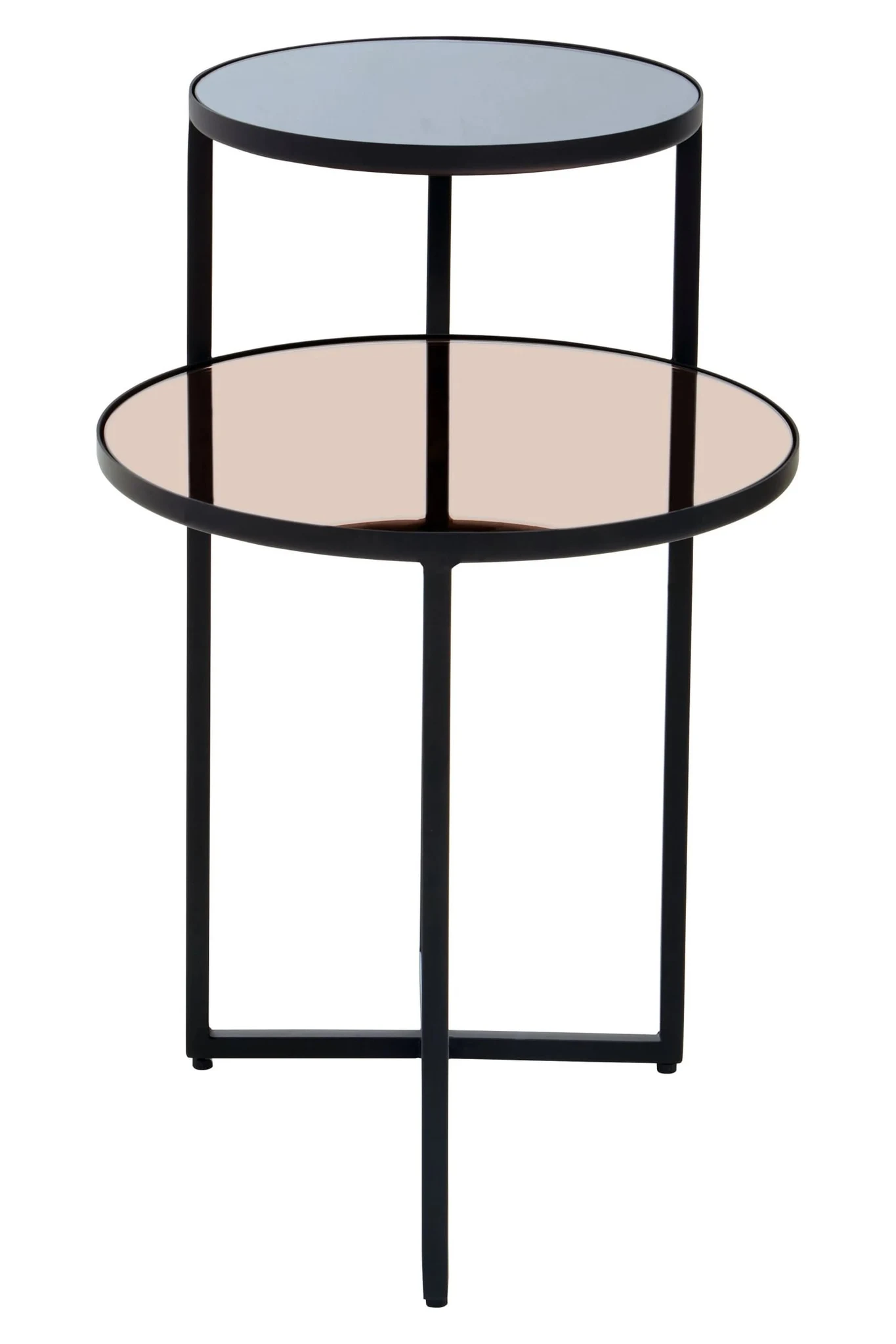 Cercle Smoked Mirror 2 Tier Side Table - Tables, photo 2 of 6