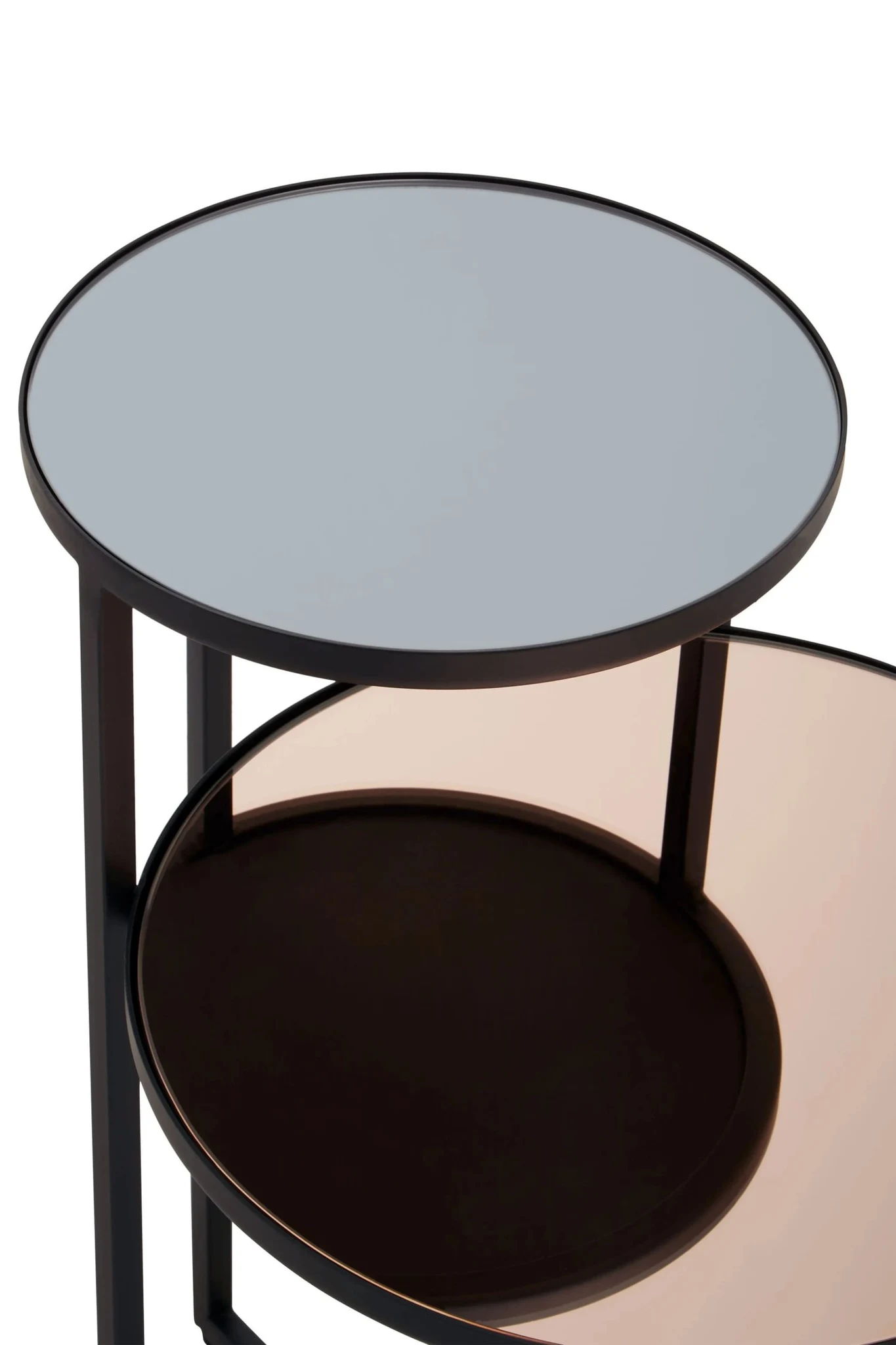 Cercle Smoked Mirror 2 Tier Side Table - Tables, photo 6 of 6