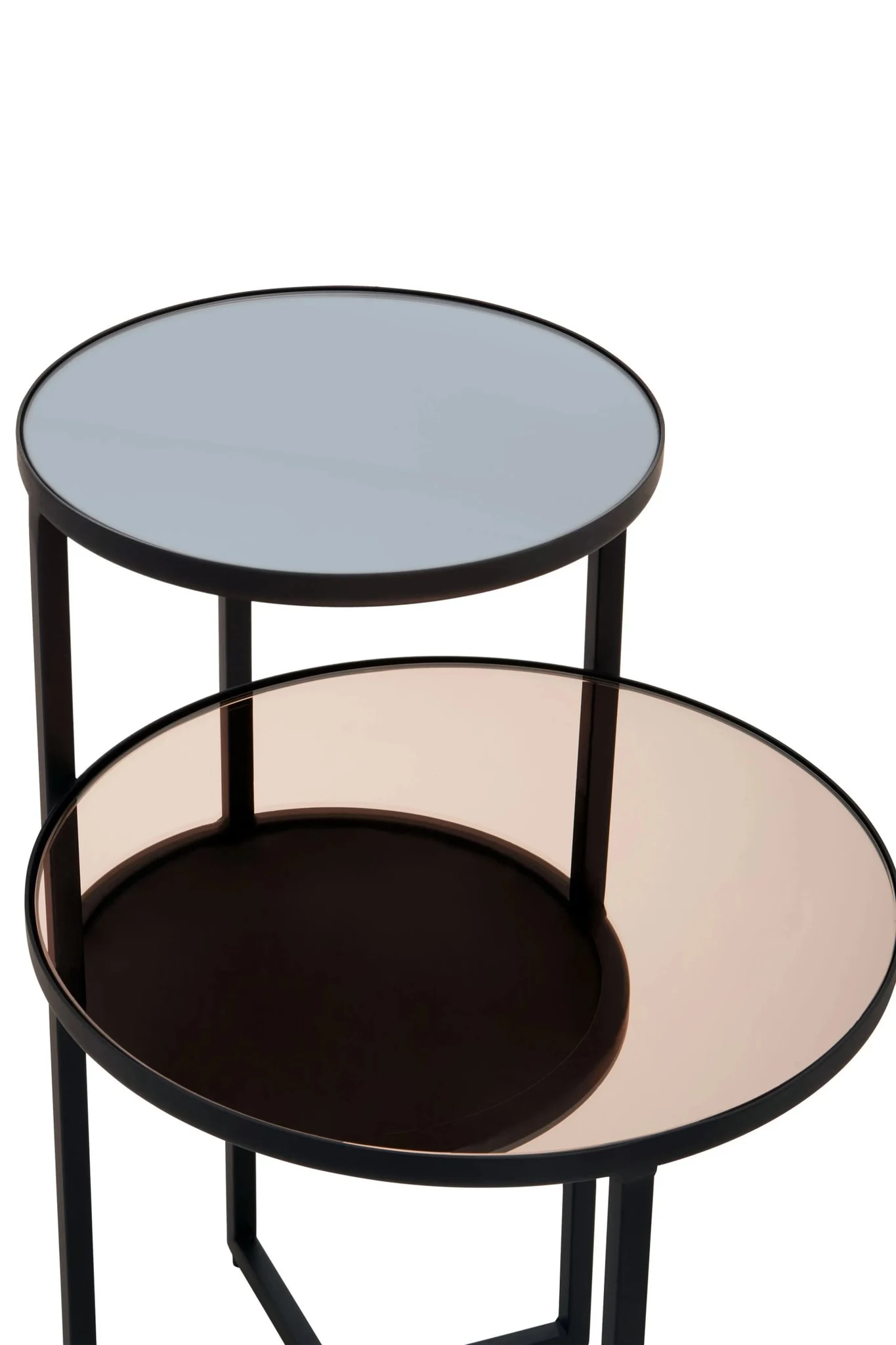 Cercle Smoked Mirror 2 Tier Side Table - Tables, photo 5 of 6