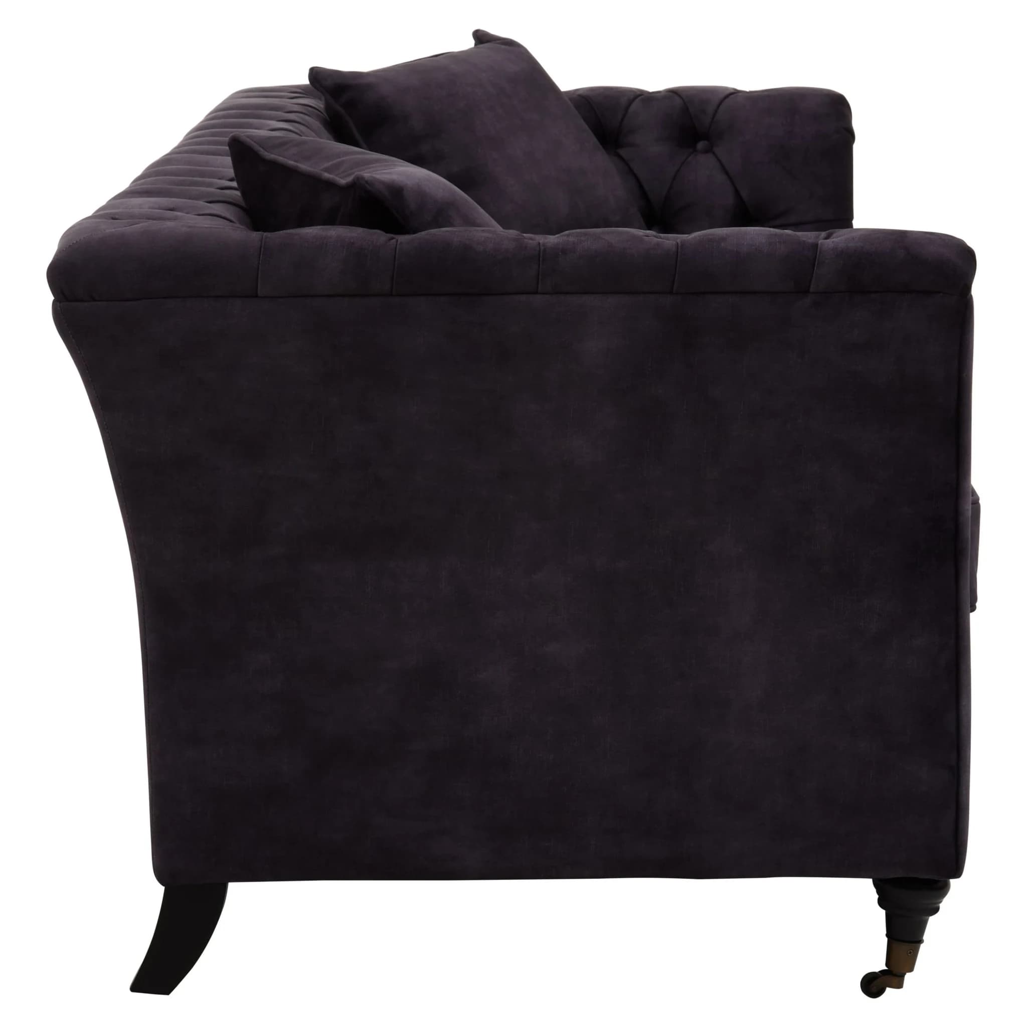 Sabrina Three Seat Grey Velvet Sofa - Seating, photo 3 of 8