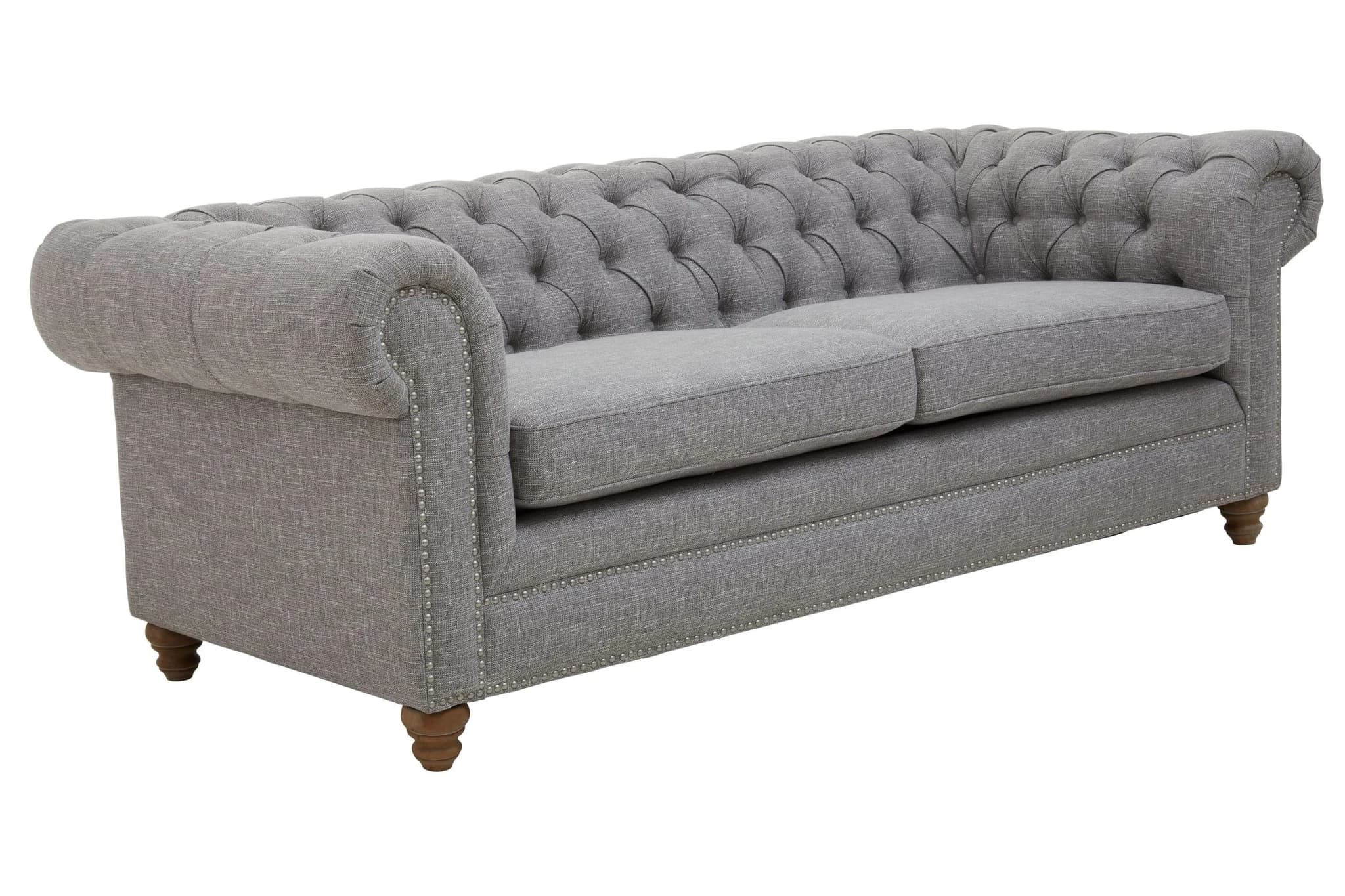 Stella Grey Linen 3 Seater Chesterfield Sofa - Seating, photo 4 of 8