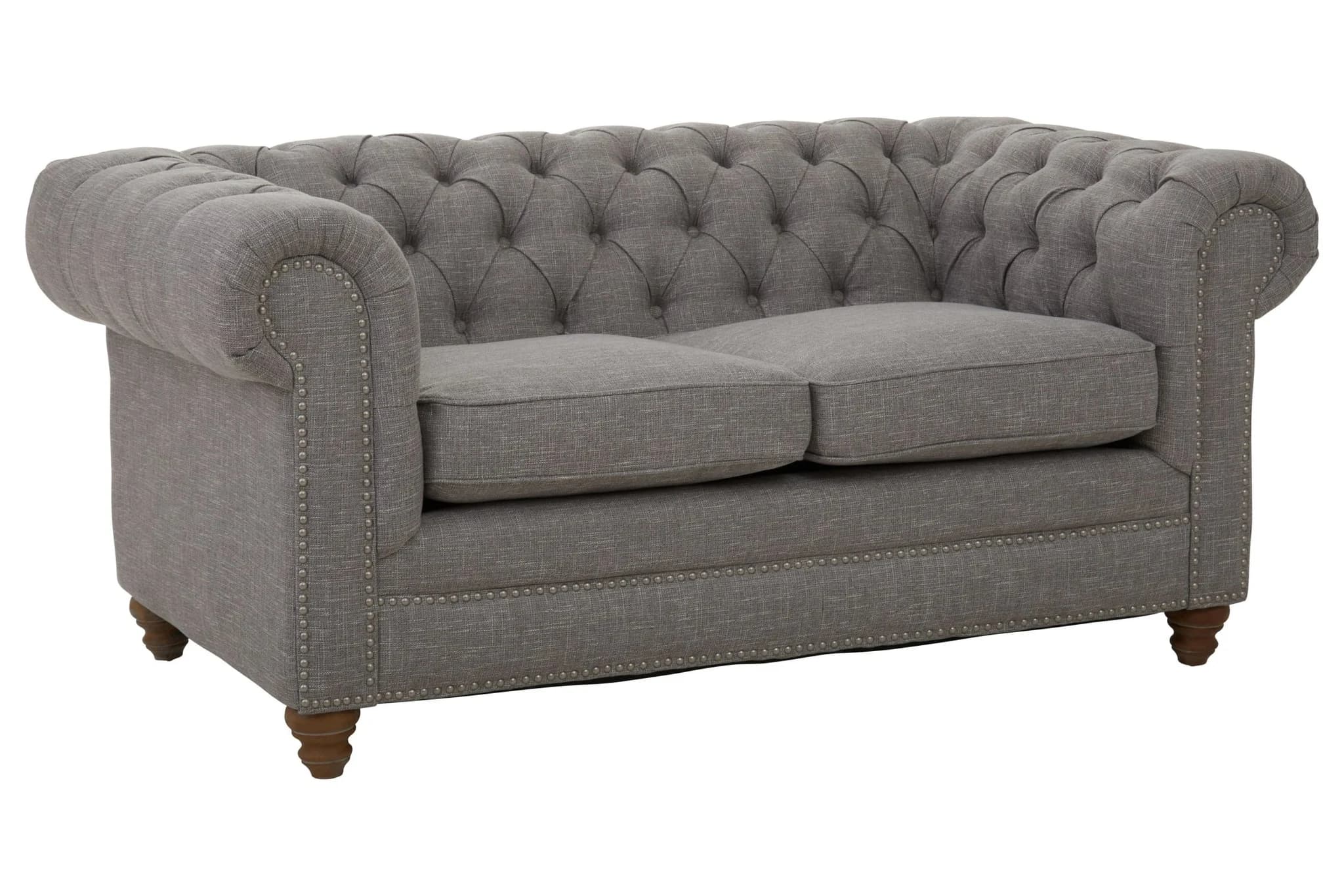 Stella Grey Linen 2 Seater Chesterfield Sofa - Seating, photo 4 of 8