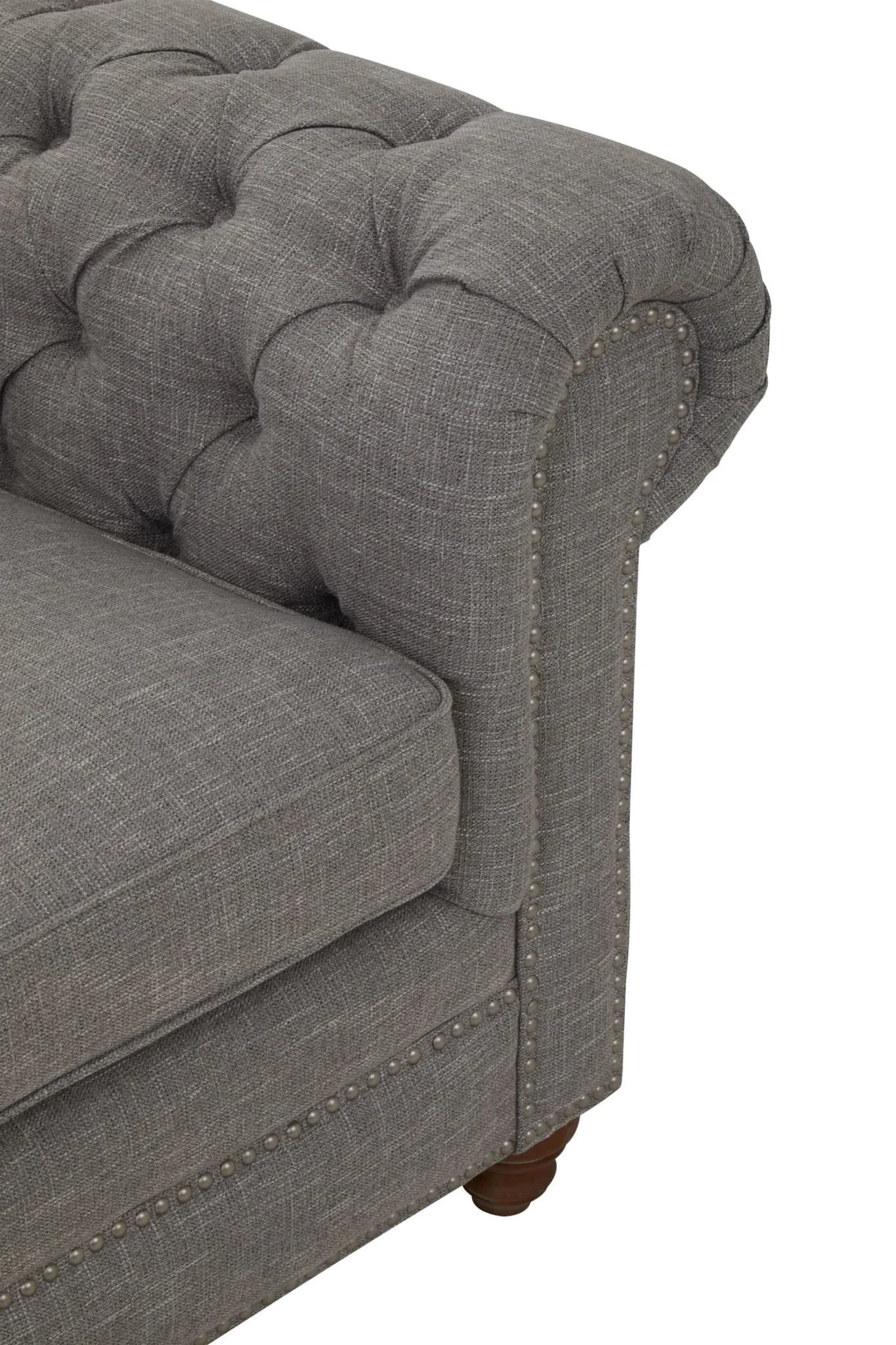 Stella Grey Linen 2 Seater Chesterfield Sofa - Seating, photo 6 of 8