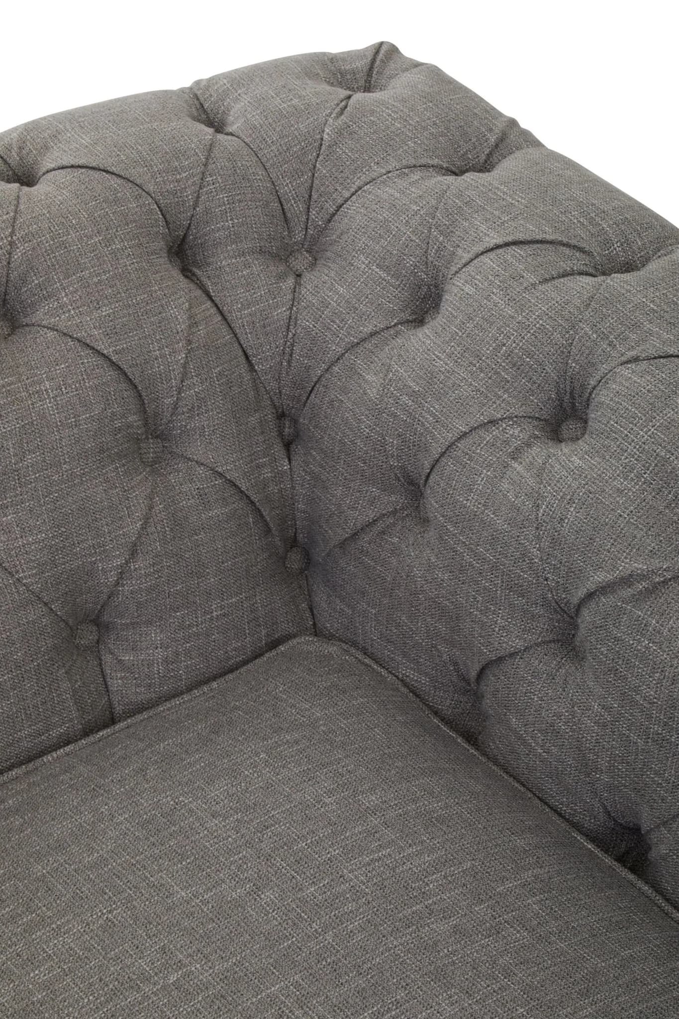 Stella Grey Linen 2 Seater Chesterfield Sofa - Seating, photo 5 of 8
