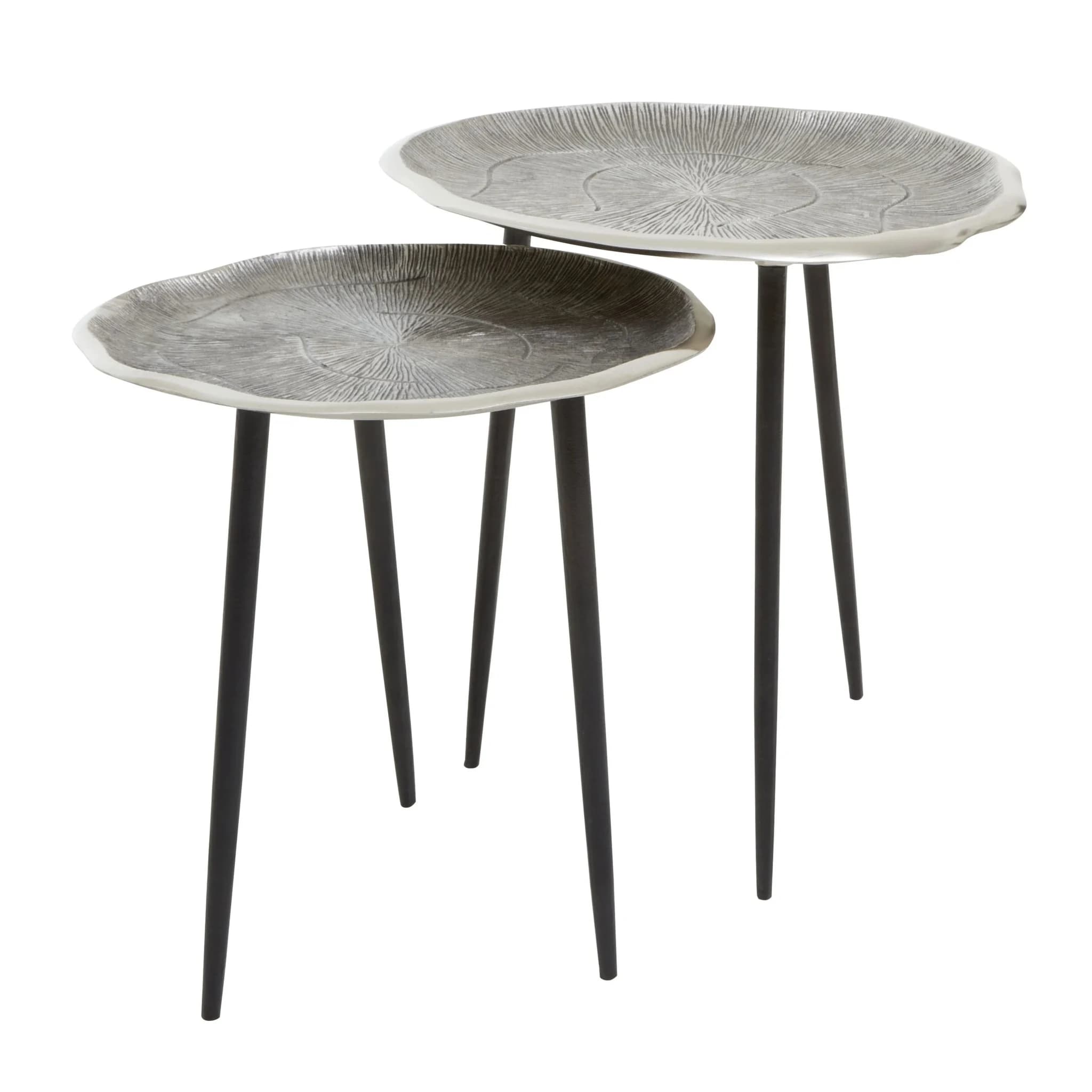 Silva Silver Oak Effect Top Set of 2 Side Tables - Tables, photo 4 of 8