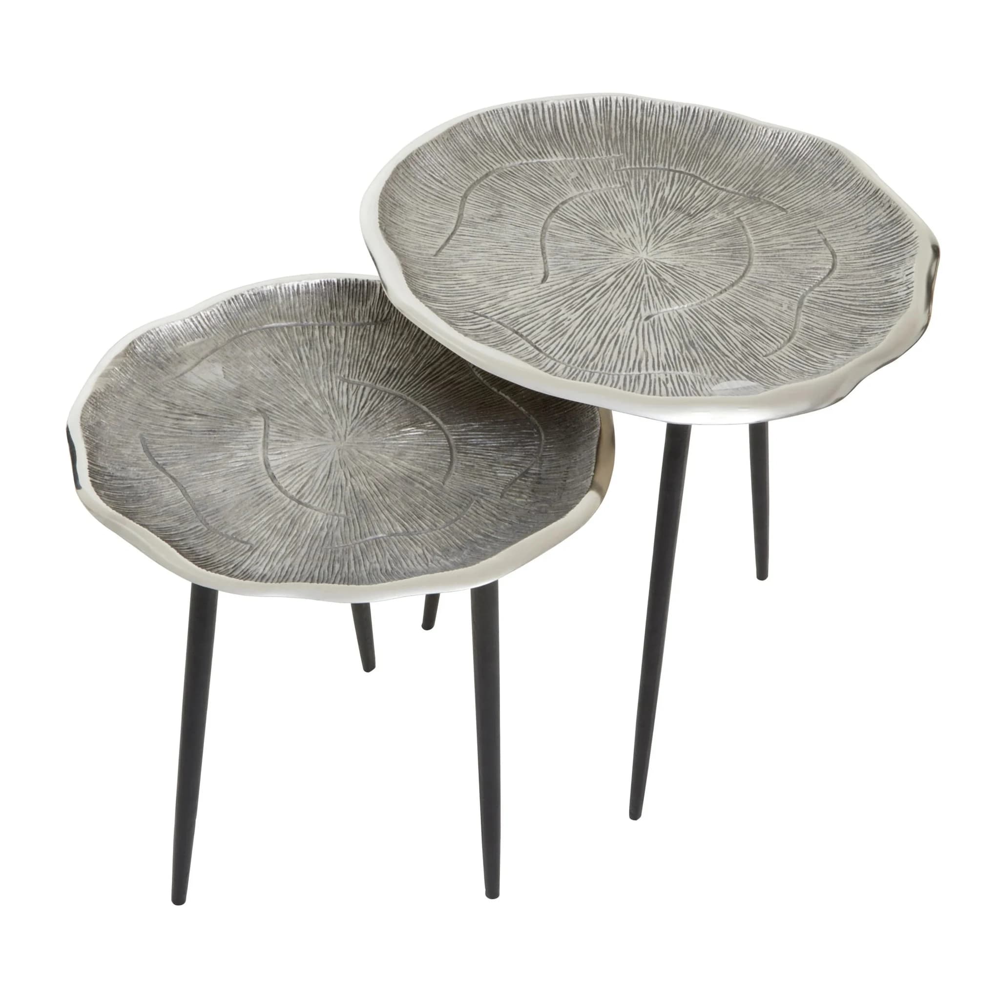 Silva Silver Oak Effect Top Set of 2 Side Tables - Tables, photo 3 of 8
