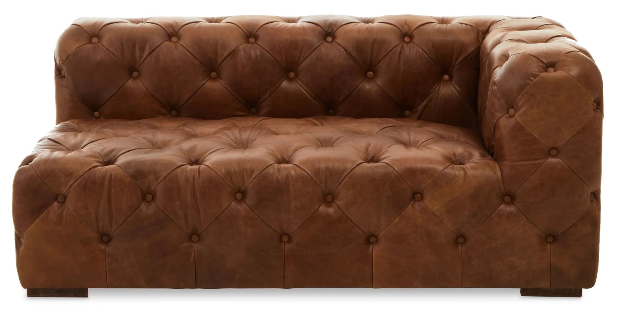 Hoxton Brown Leather Right Arm Modern Chesterfield Modular Sofa - Seating, photo 2 of 2